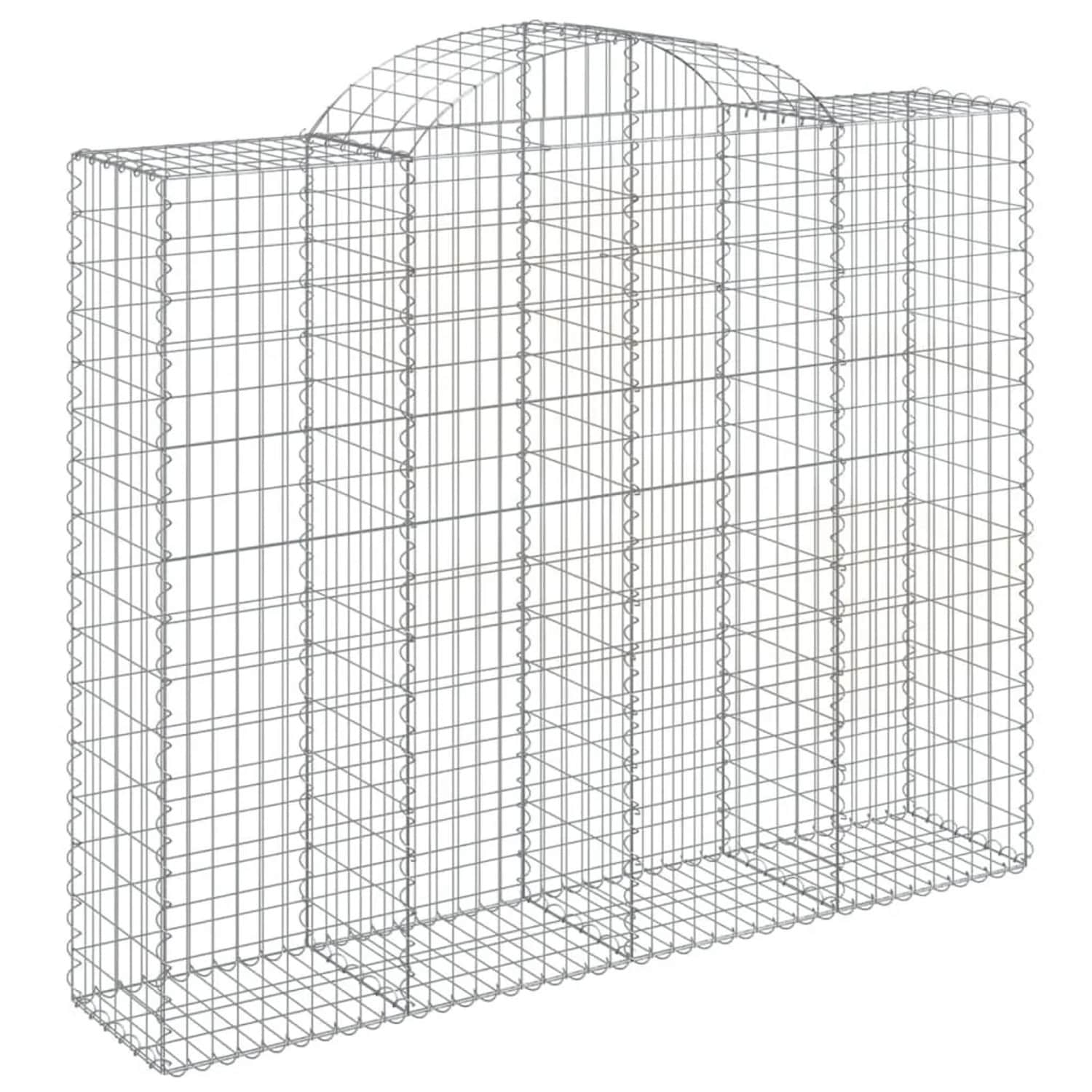 vidaXL Gabione mit Hochbogen 200x50x160/180 cm Verzinktes Eisen 153498