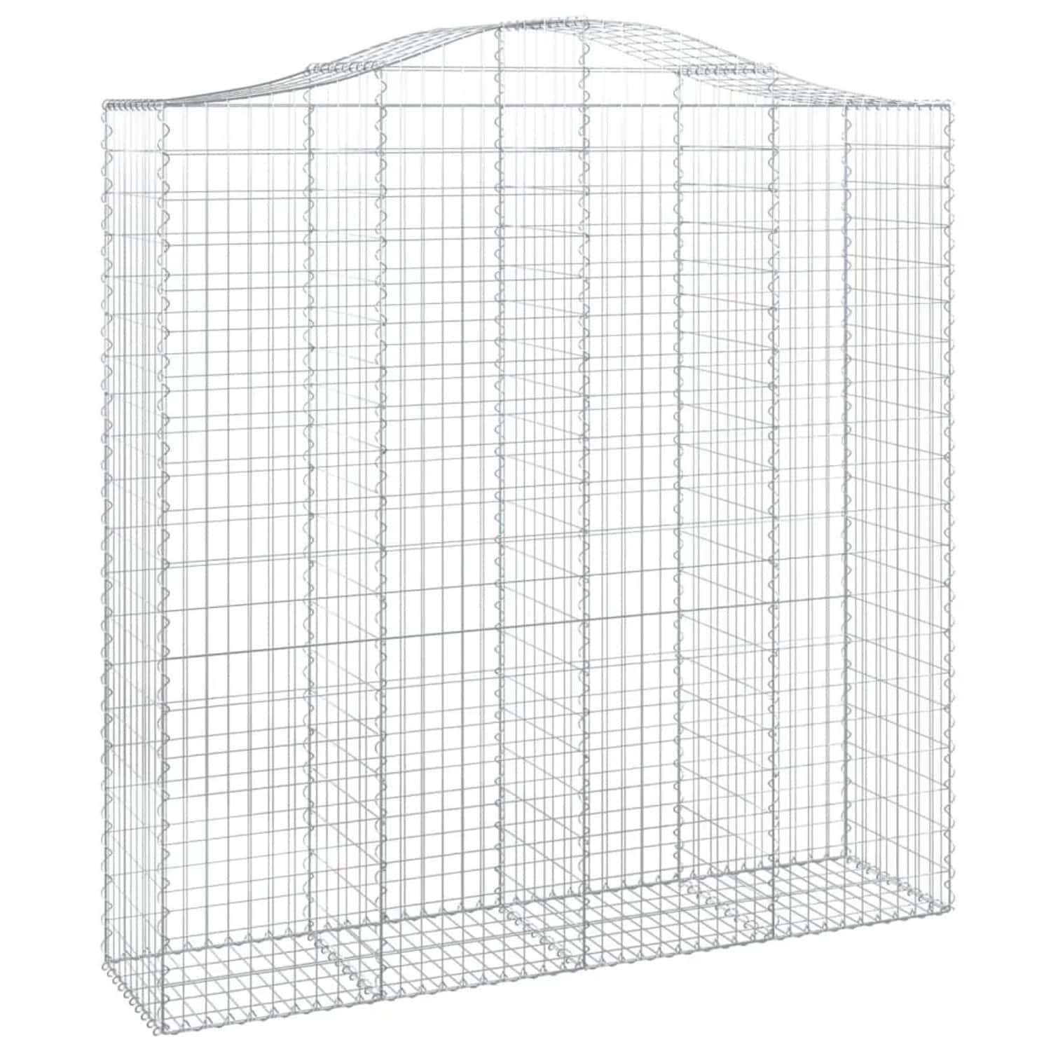 vidaXL Gabione mit Hochbogen 200x50x200/220 cm Verzinktes Eisen 153400