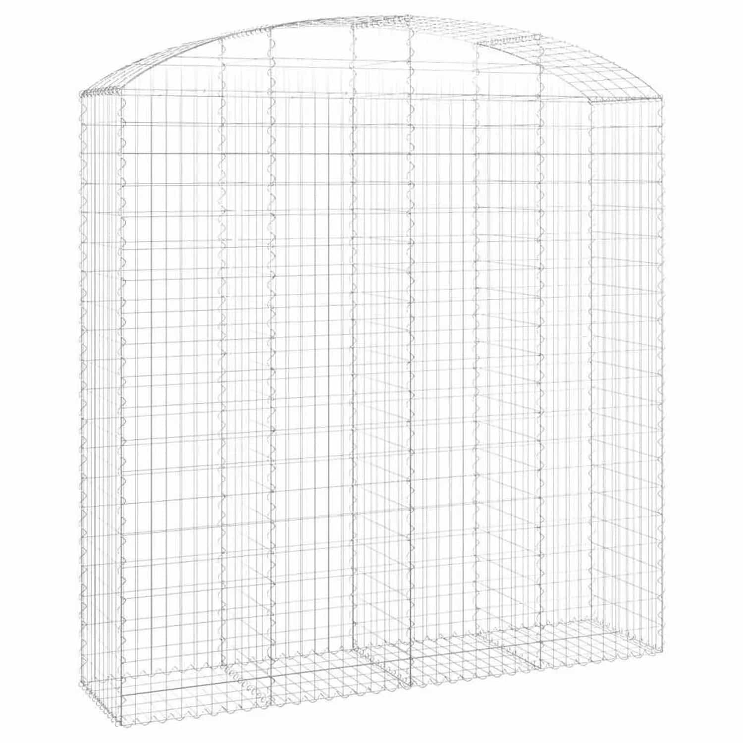 vidaXL Gabione mit Hochbogen 200x50x200/220 cm Verzinktes Eisen 153480