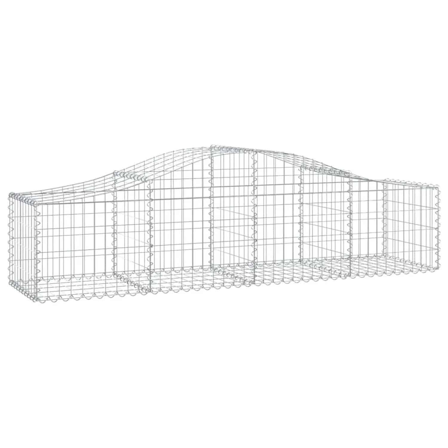 vidaXL Gabione mit Hochbogen 200x50x40/60 cm Verzinktes Eisen 153392