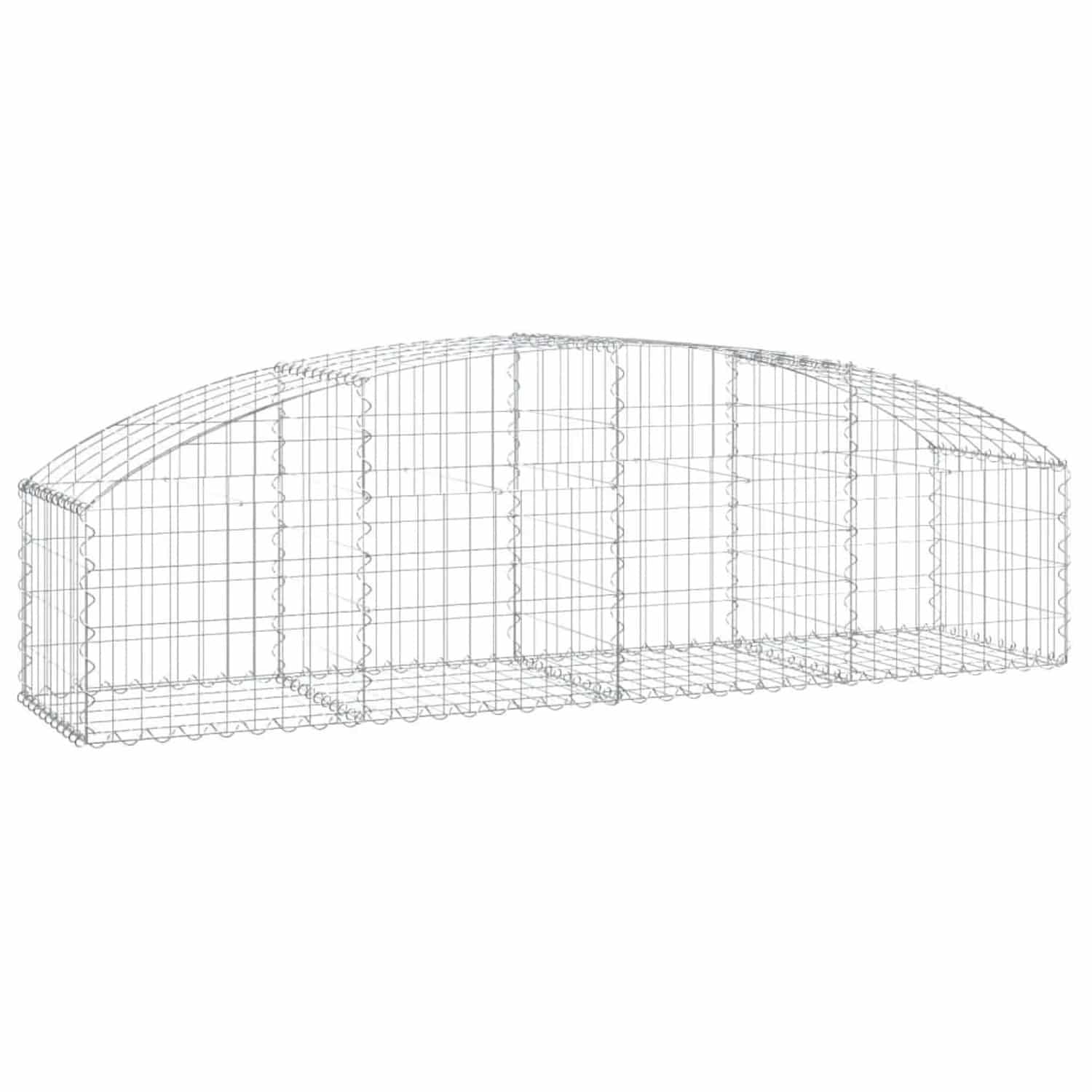 vidaXL Gabione mit Hochbogen 200x50x40/60 cm Verzinktes Eisen 153472