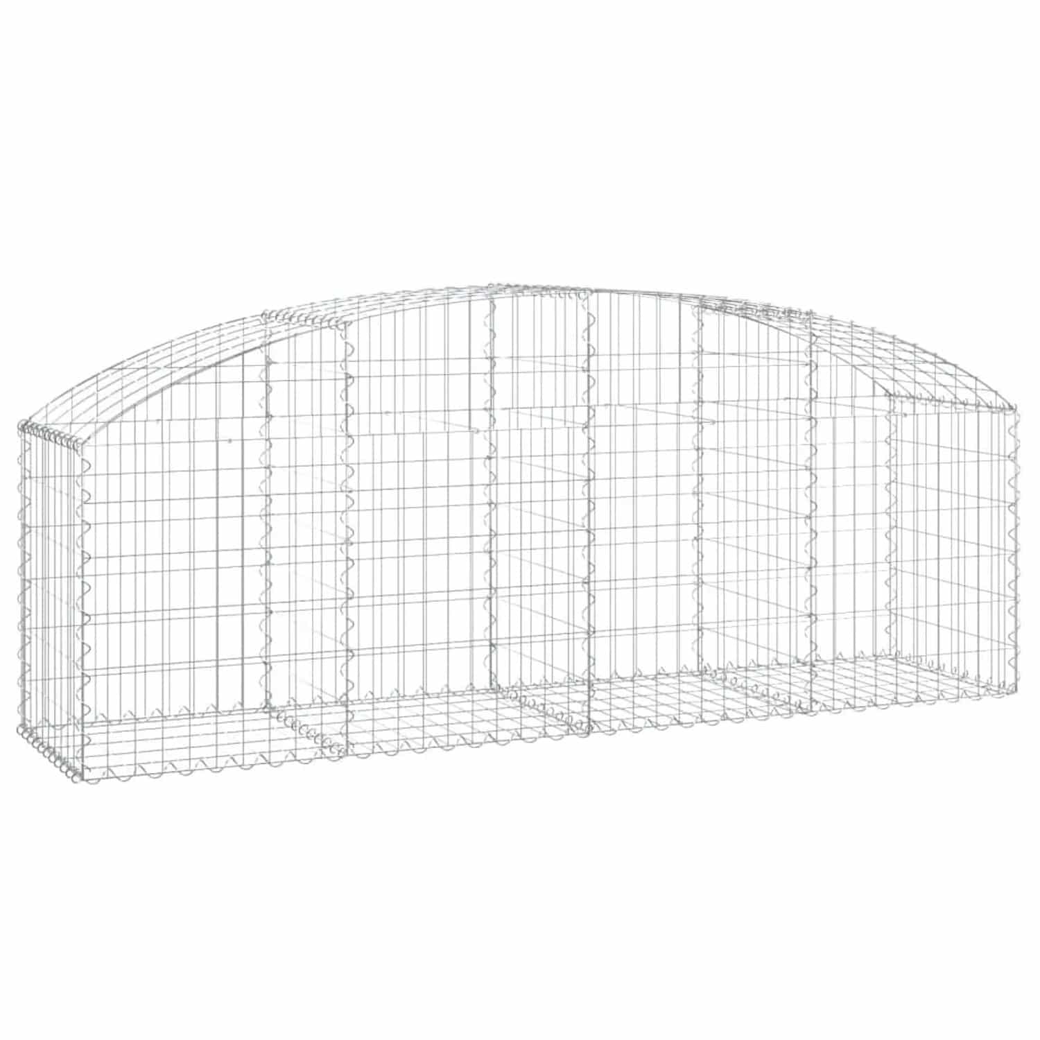 vidaXL Gabione mit Hochbogen 200x50x60/80 cm Verzinktes Eisen 153473