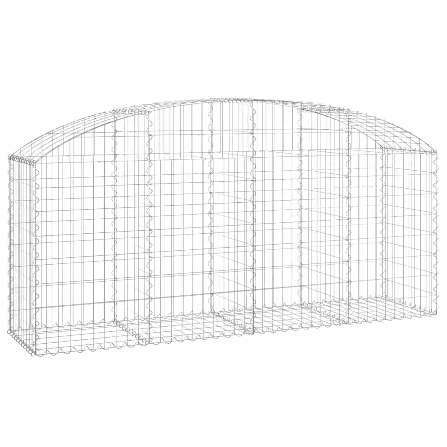 vidaXL Gabione mit Hochbogen 200x50x80/100 cm Verzinktes Eisen 153474