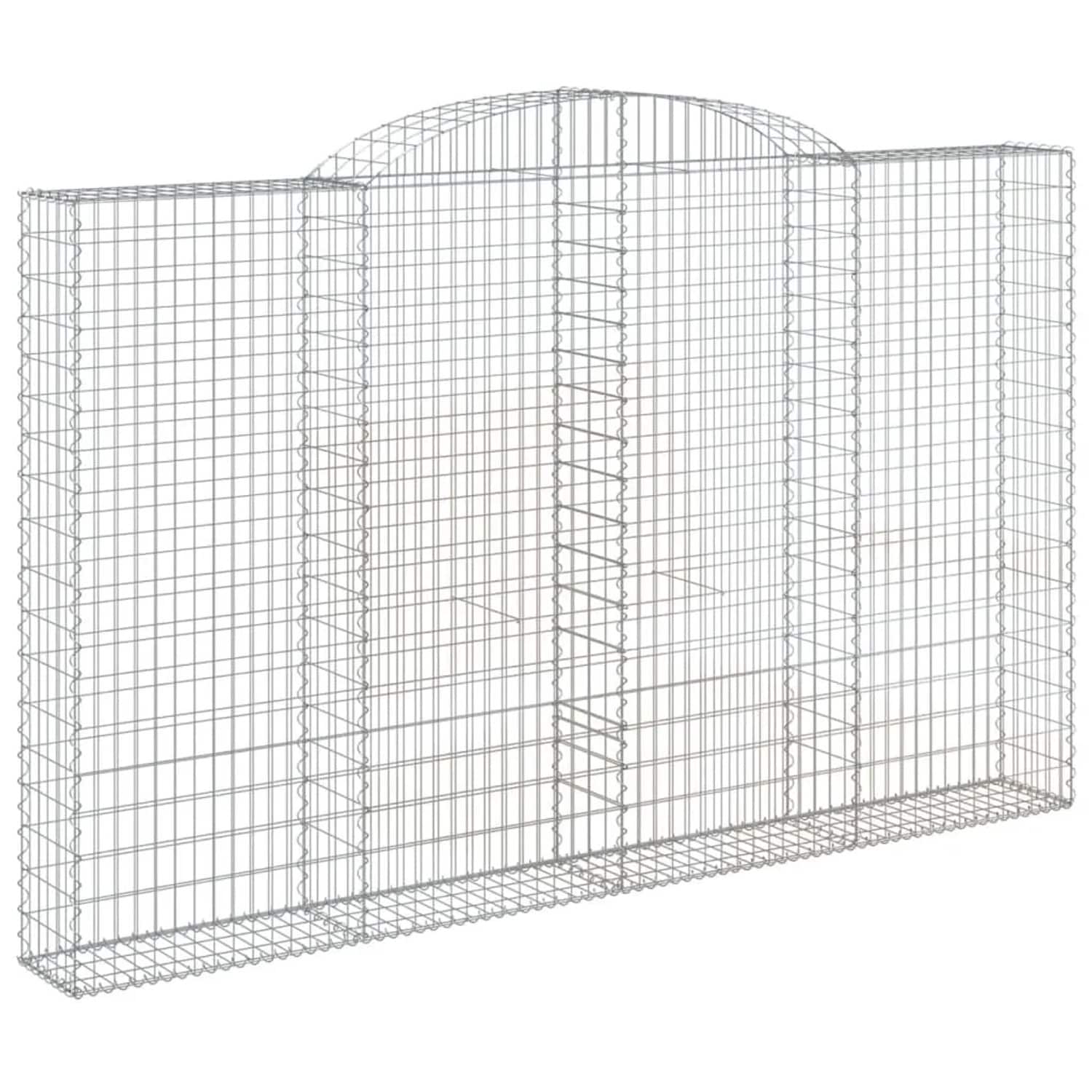 vidaXL Gabione mit Hochbogen 300x30x180/200 cm Verzinktes Eisen 153509
