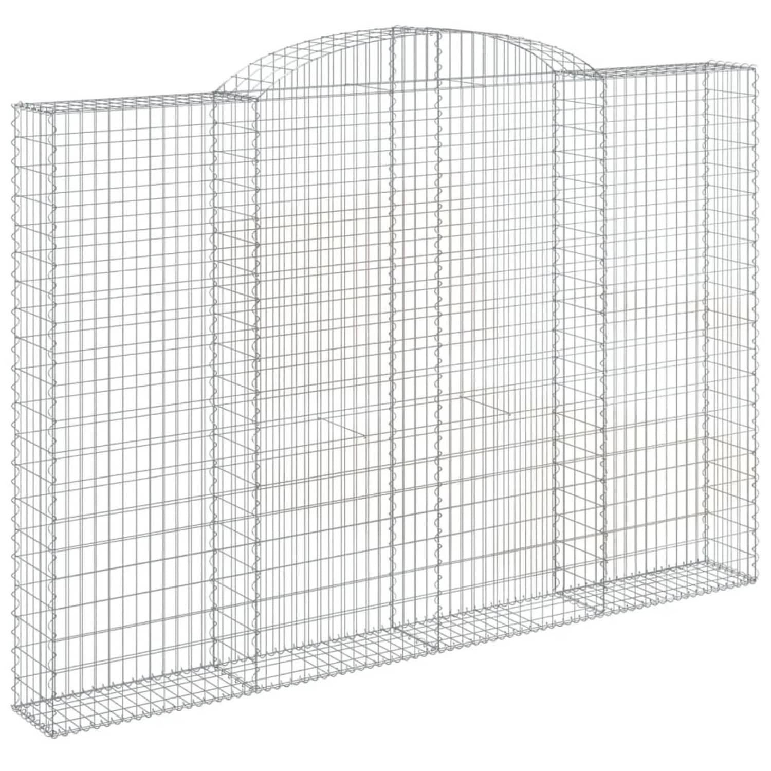 vidaXL Gabione mit Hochbogen 300x30x200/220 cm Verzinktes Eisen 153510