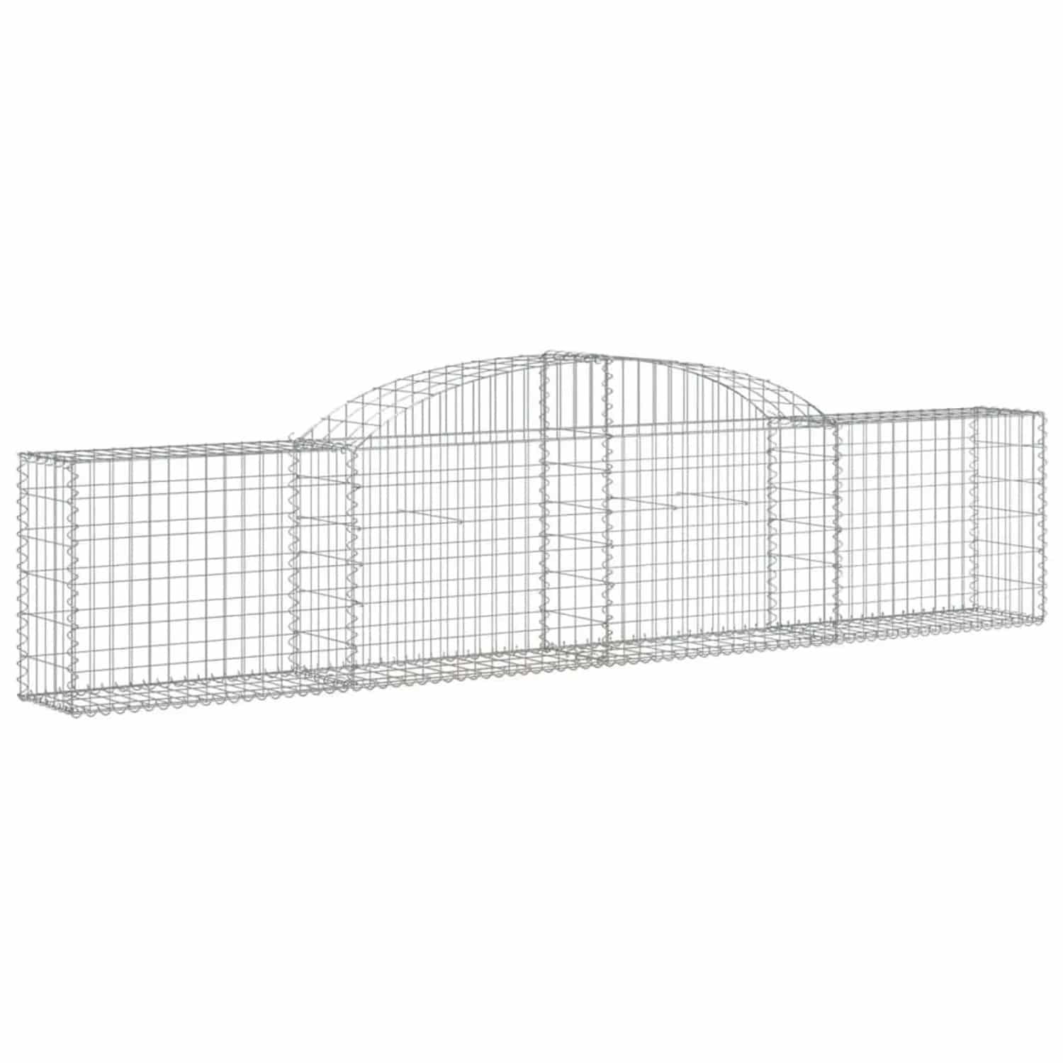 vidaXL Gabione mit Hochbogen 300x30x60/80 cm Verzinktes Eisen 153503