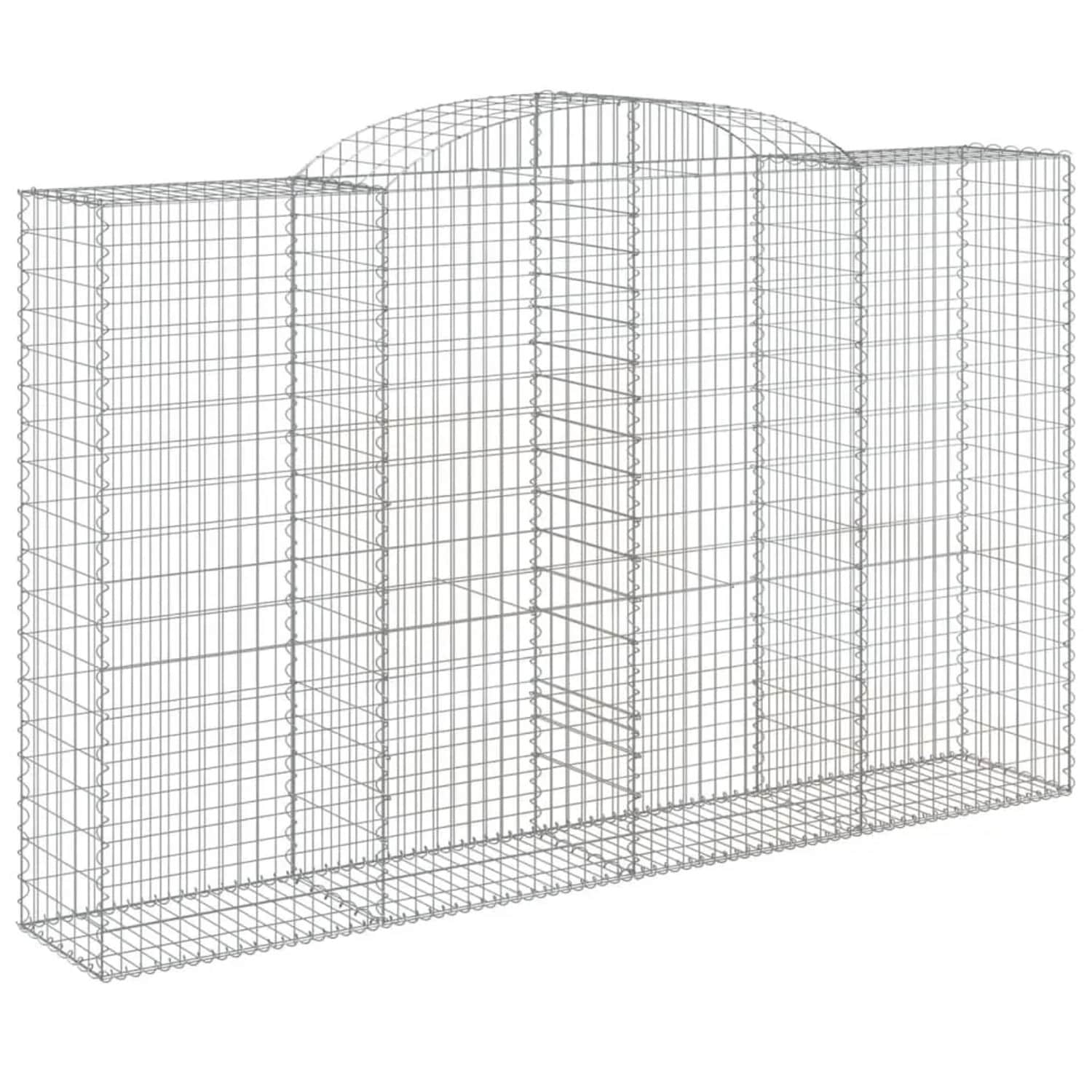 vidaXL Gabione mit Hochbogen 300x50x180/200 cm Verzinktes Eisen 153519