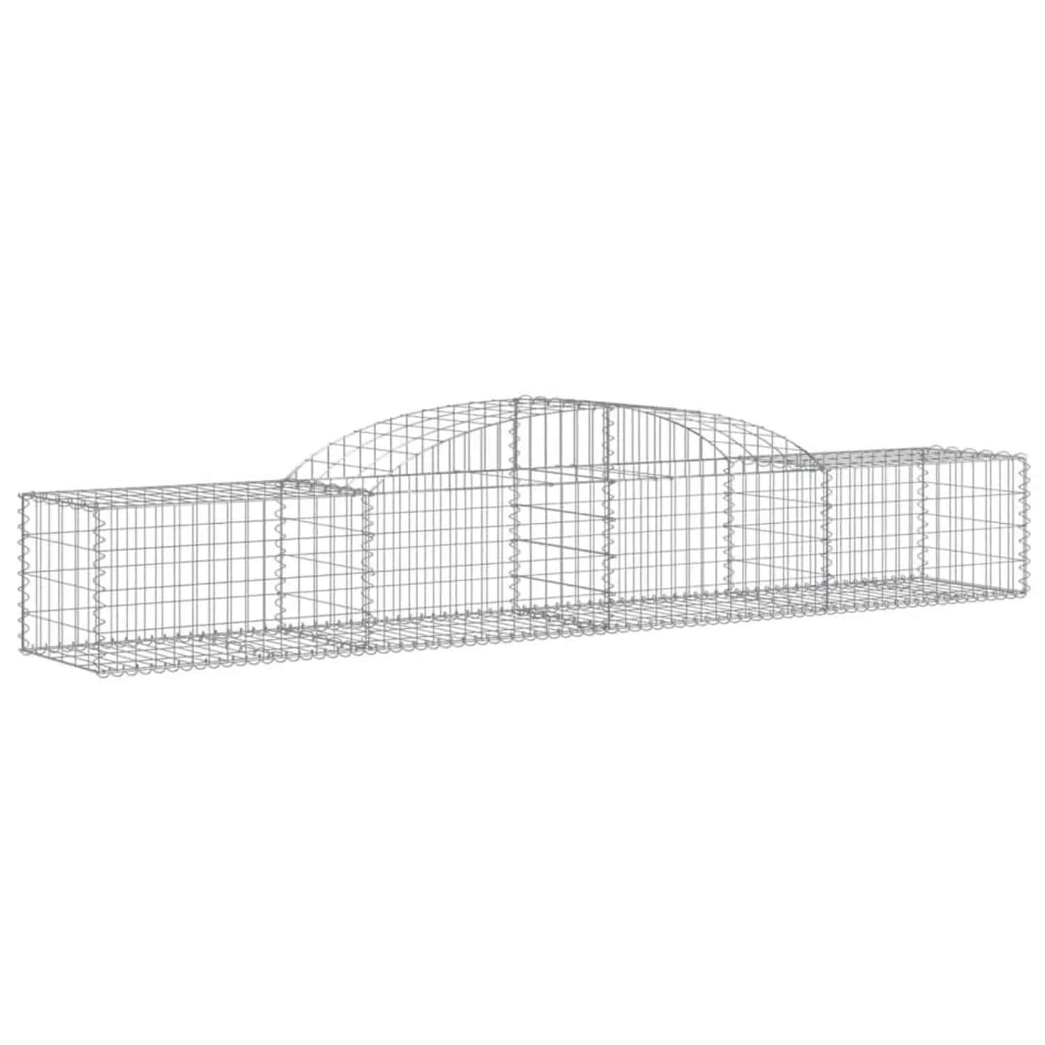 vidaXL Gabione mit Hochbogen 300x50x40/60 cm Verzinktes Eisen 153512