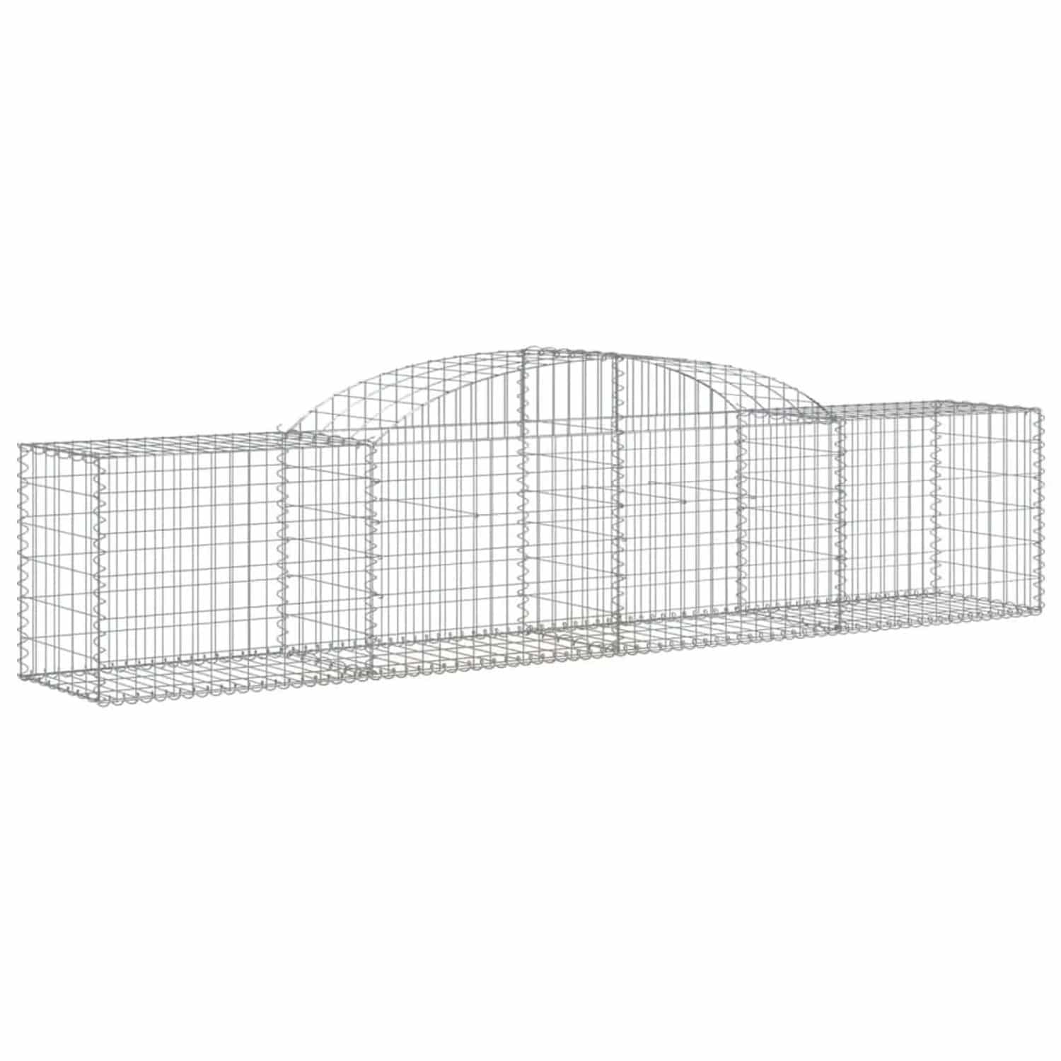 vidaXL Gabione mit Hochbogen 300x50x60/80 cm Verzinktes Eisen 153513
