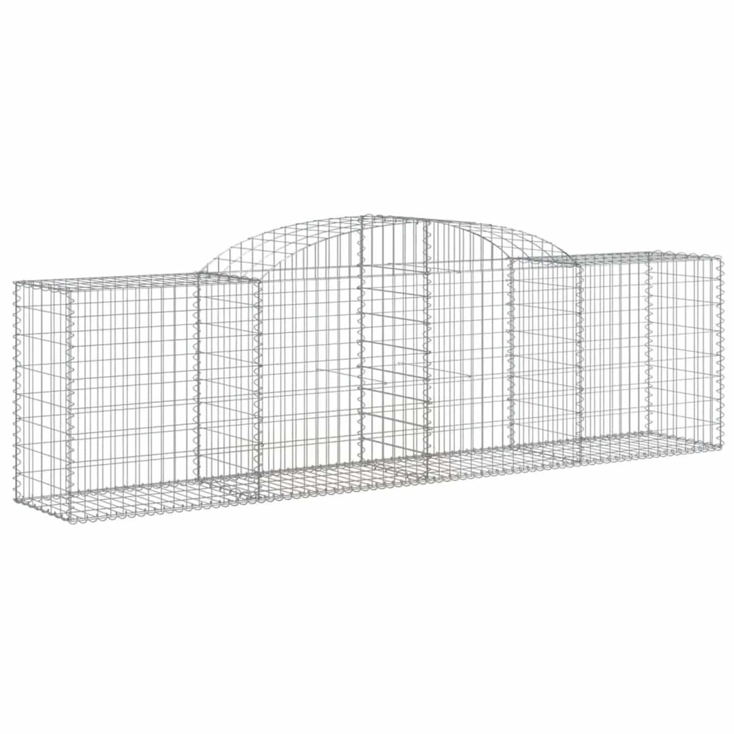 vidaXL Gabione mit Hochbogen 300x50x80/100 cm Verzinktes Eisen 153514
