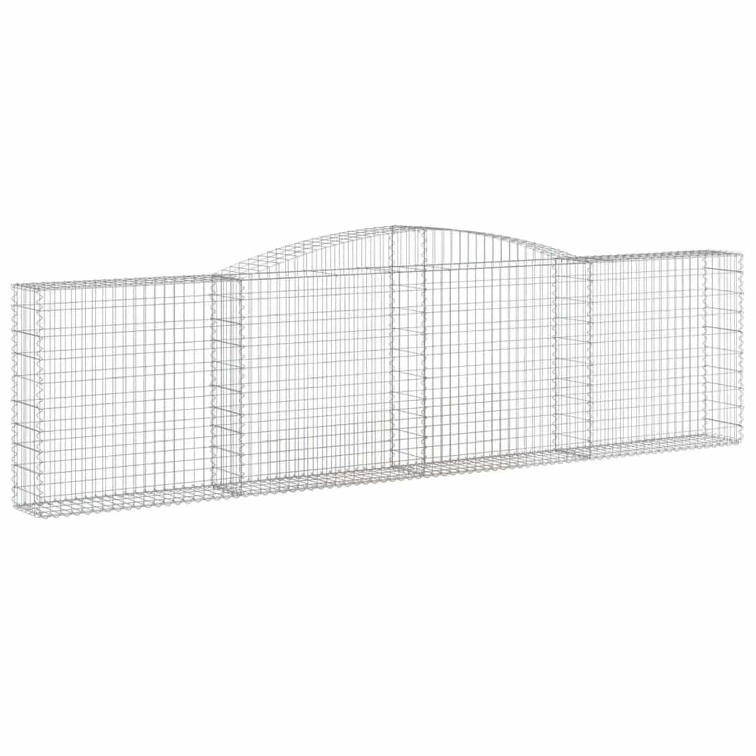 vidaXL Gabione mit Hochbogen 400x30x100/120 cm Verzinktes Eisen 153525