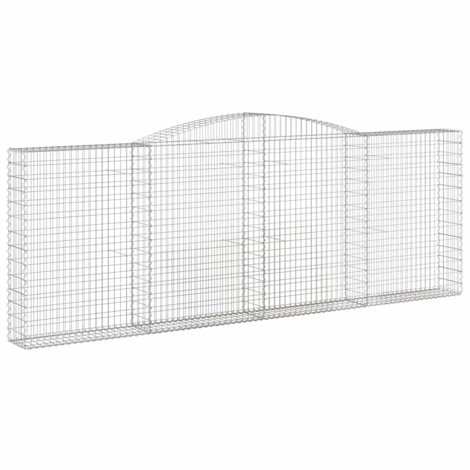 vidaXL Gabione mit Hochbogen 400x30x140/160 cm Verzinktes Eisen 153527