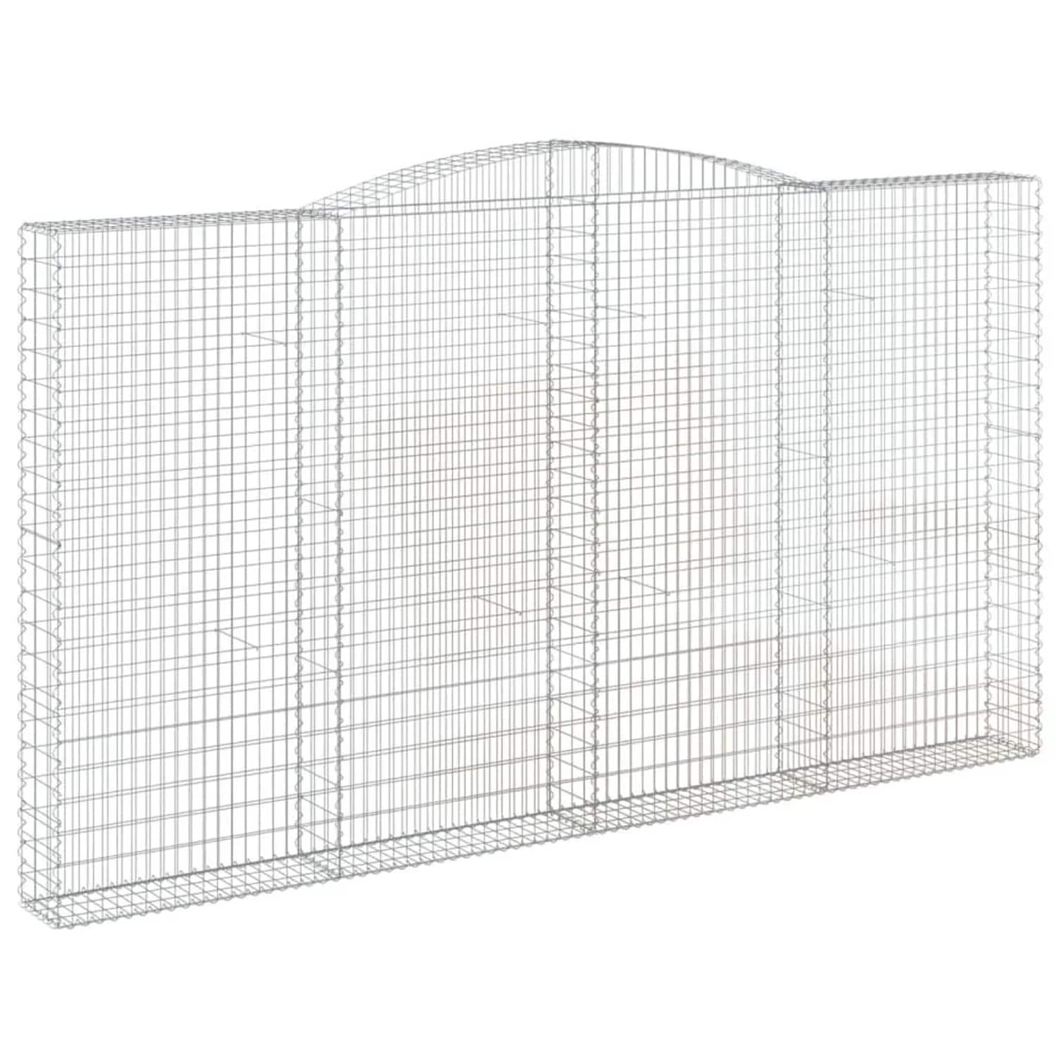 vidaXL Gabione mit Hochbogen 400x30x220/240 cm Verzinktes Eisen 153531