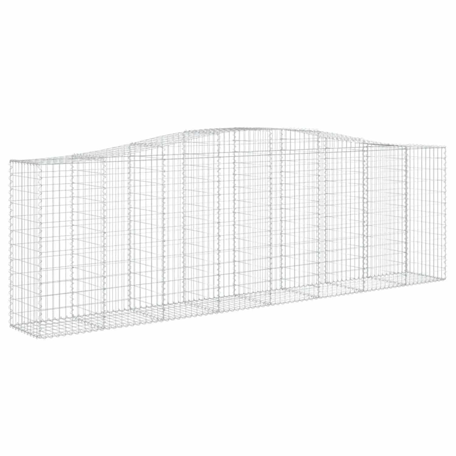 vidaXL Gabione mit Hochbogen 400x50x120/140 cm Verzinktes Eisen 153416