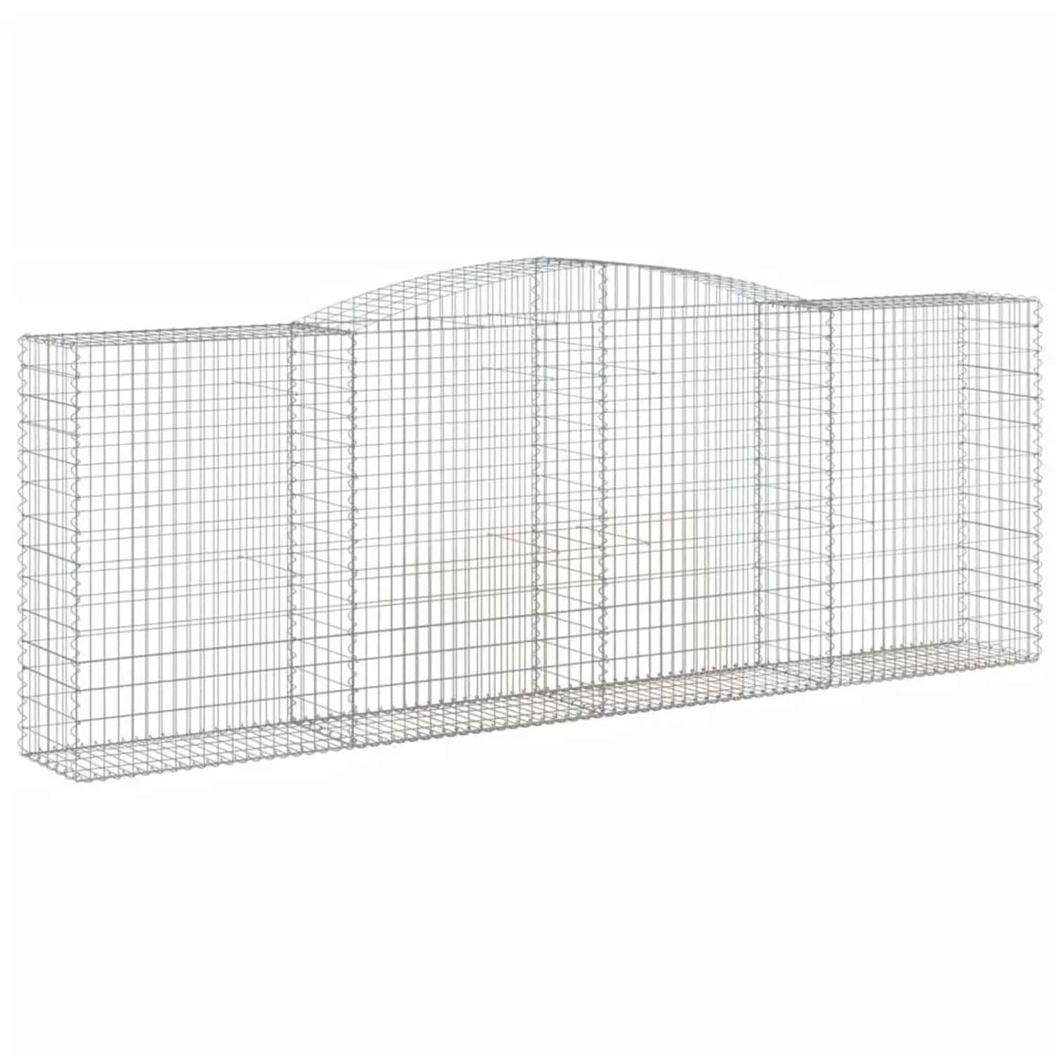 vidaXL Gabione mit Hochbogen 400x50x140/160 cm Verzinktes Eisen 153537