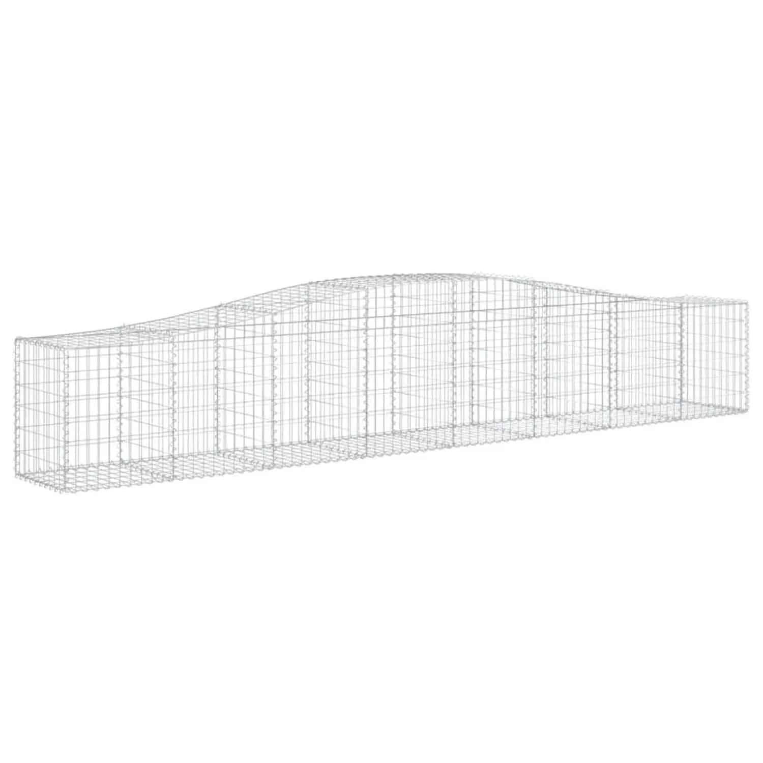 vidaXL Gabione mit Hochbogen 400x50x60/80 cm Verzinktes Eisen 153413
