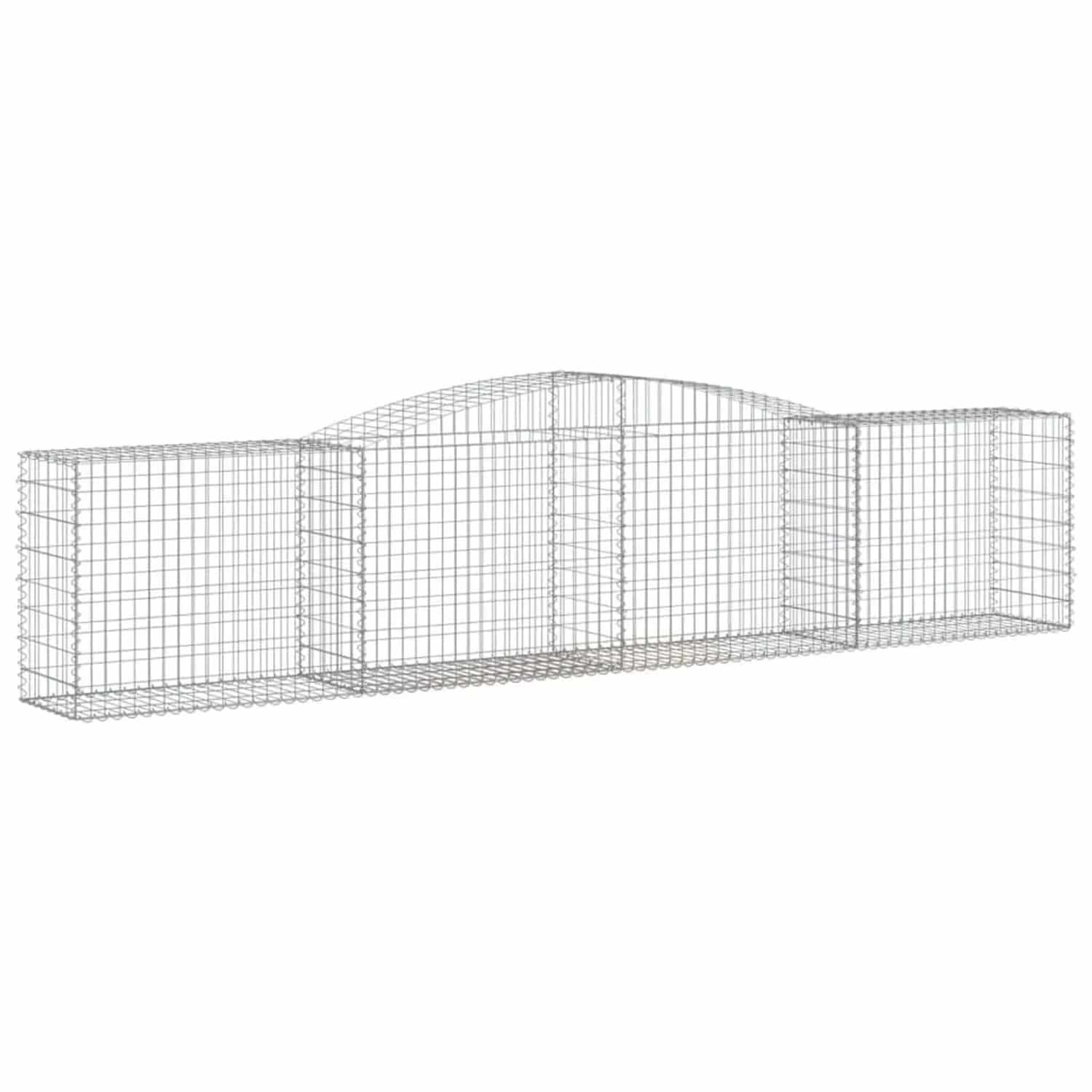 vidaXL Gabione mit Hochbogen 400x50x80/100 cm Verzinktes Eisen 153534