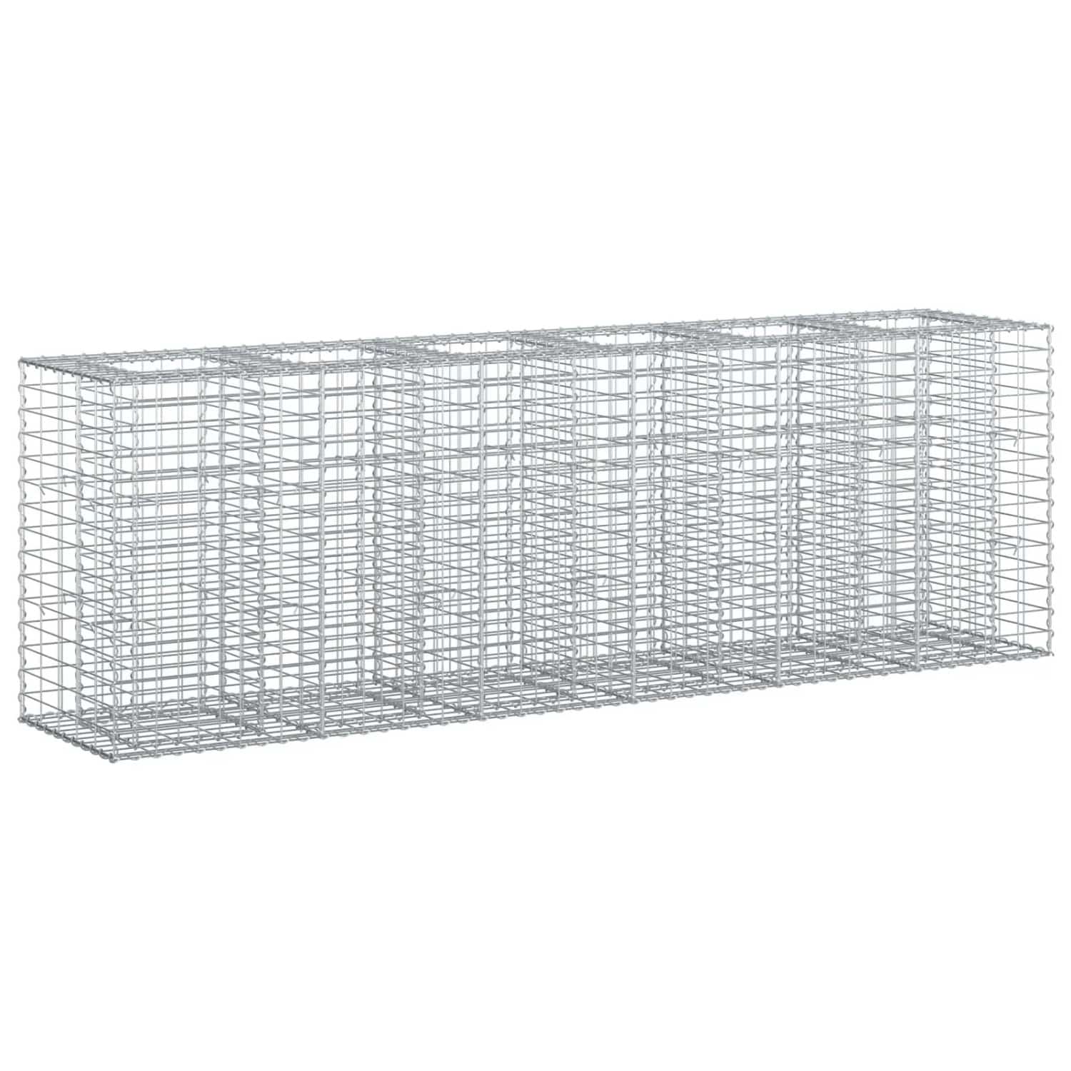 vidaXL Gabionen Hochbeet 2 Stk Silber 250 x 50 x 80 cm 3422231