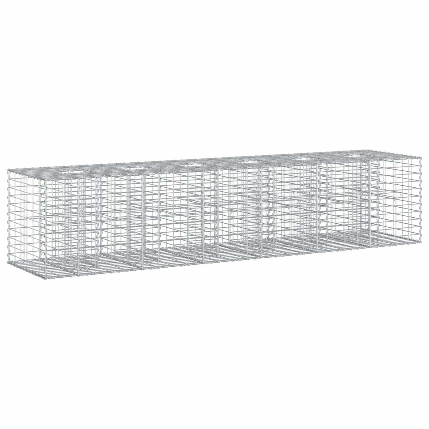 vidaXL Gabionen Hochbeet 2 Stk Silber 260 x 60 x 55 cm 3422229