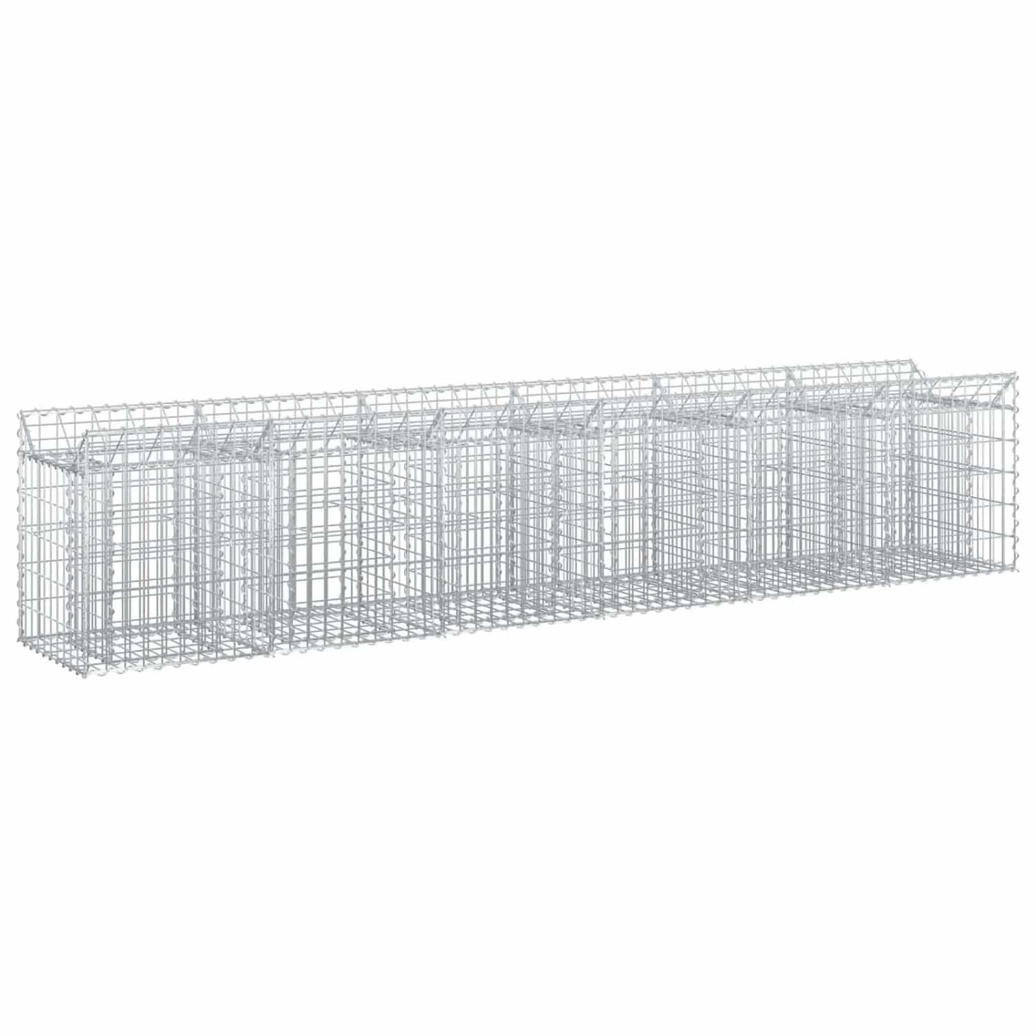 vidaXL Gabionen Hochbeet 2 Stk Silber 300 x 50 x 60 cm 3422216
