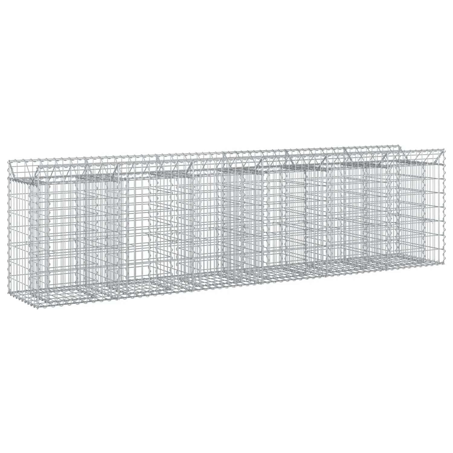 vidaXL Gabionen Hochbeet 2 Stk Silber 300 x 50 x 80 cm 3422222