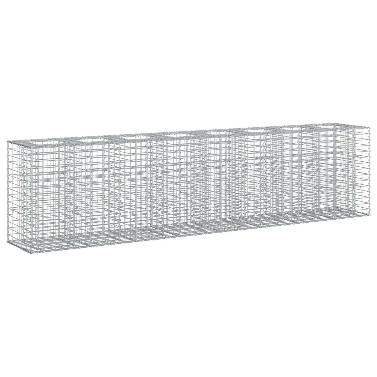 vidaXL Gabionen Hochbeet 2 Stk Silber 330 x 50 x 80 cm 3422232