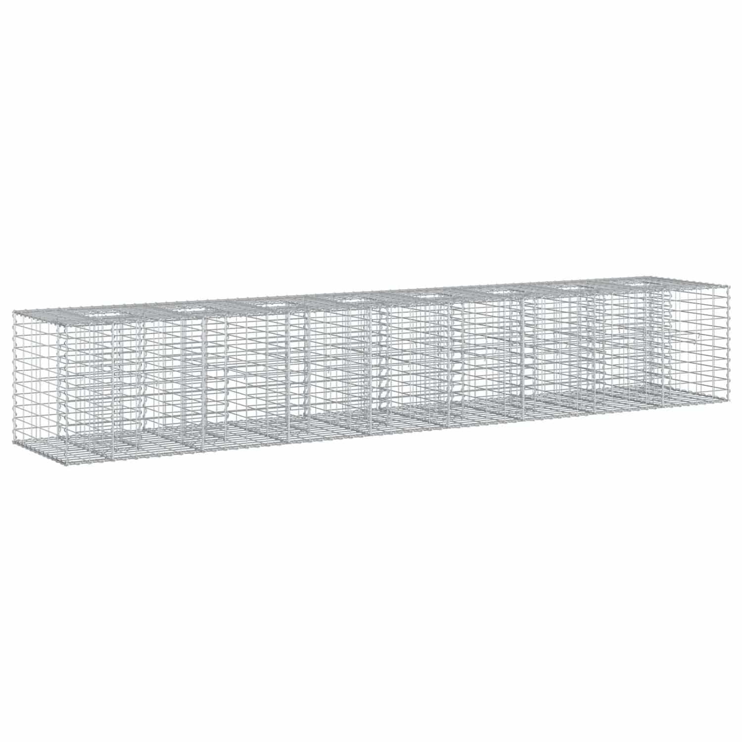 vidaXL Gabionen Hochbeet 2 Stk Silber 340 x 60 x 55 cm 3422230