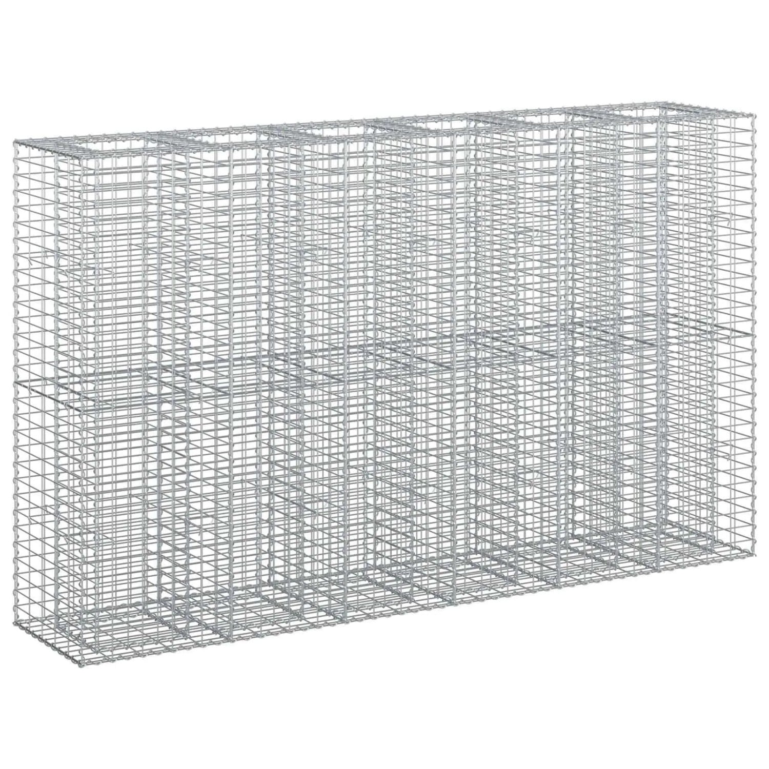 vidaXL Gabionen Hochbeet 3 Stk Silber 250 x 50 x 150 cm 3422235