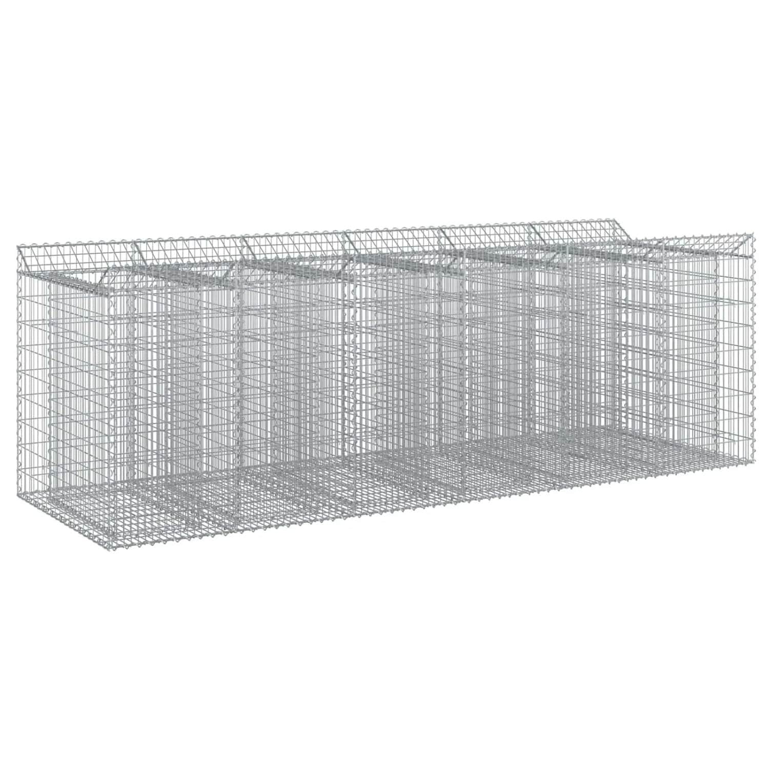 vidaXL Gabionen-Hochbeet 3 Stk Silber 3422227