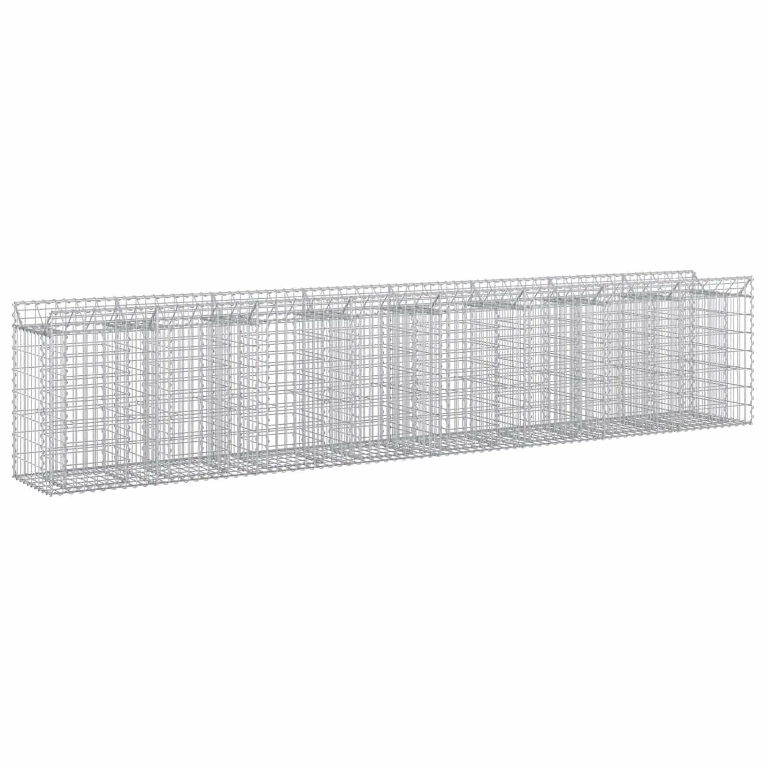 vidaXL Gabionen Hochbeet 3 Stk Silber 400 x 50 x 80 cm 3422223