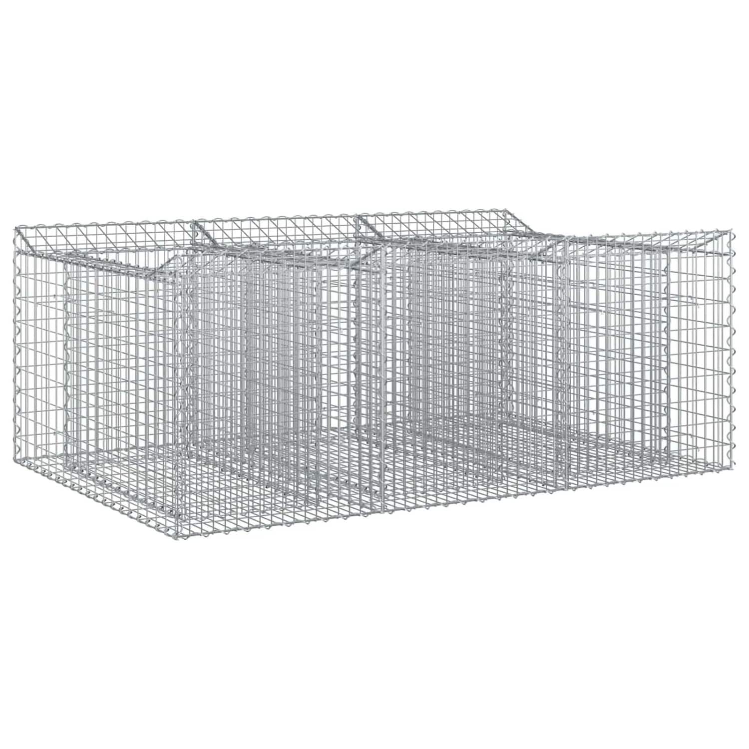 vidaXL Gabionen Hochbeet Silber 150 x 100 x 60 cm Verzinkter Stahl 42033298