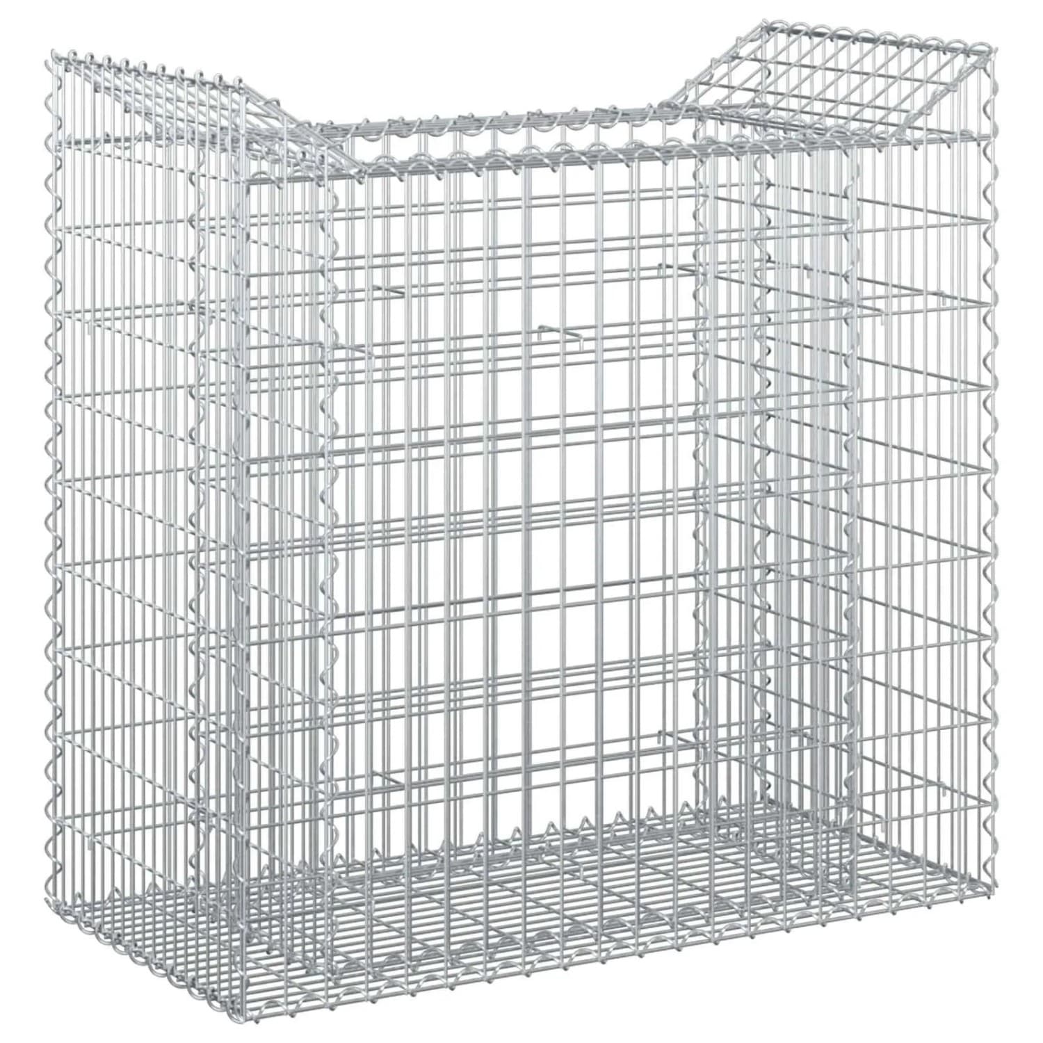 vidaXL Gabionen Hochbeet Silber 50 x 100 x 100 cm Verzinkter Stahl 42033308