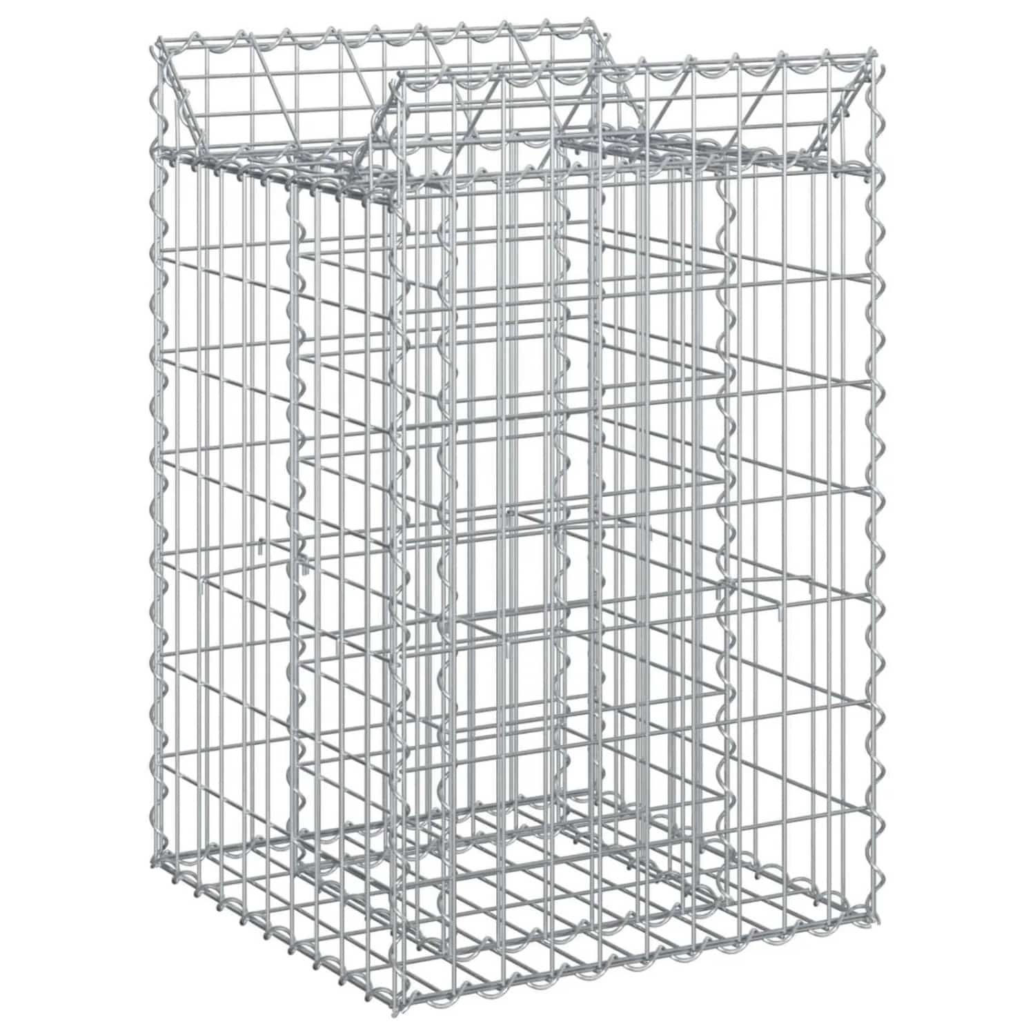 vidaXL Gabionen Hochbeet Silber 50 x 50 x 80 cm Verzinkter Stahl 42033302