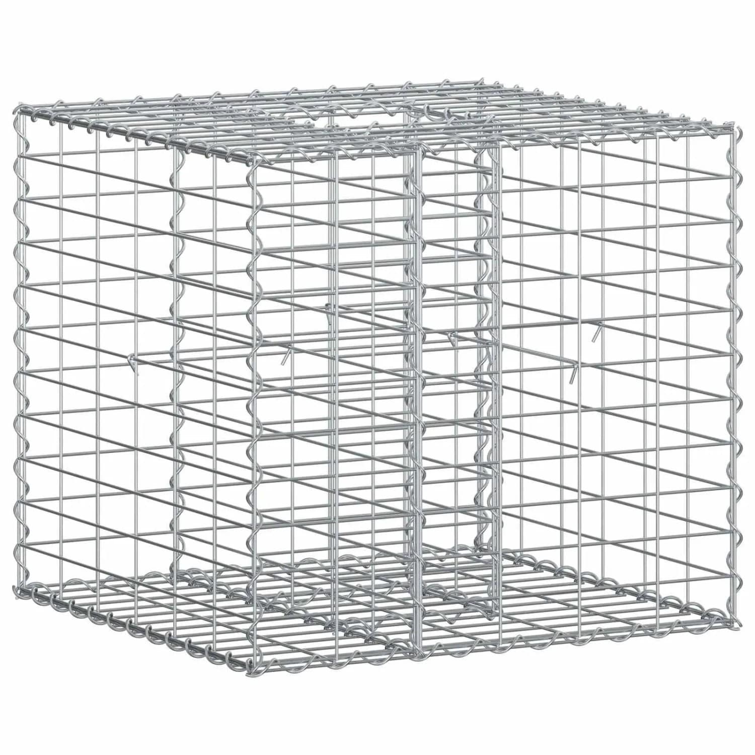 vidaXL Gabionen Hochbeet Silber 60 x 60 x 55 cm Verzinkter Stahl 42033320