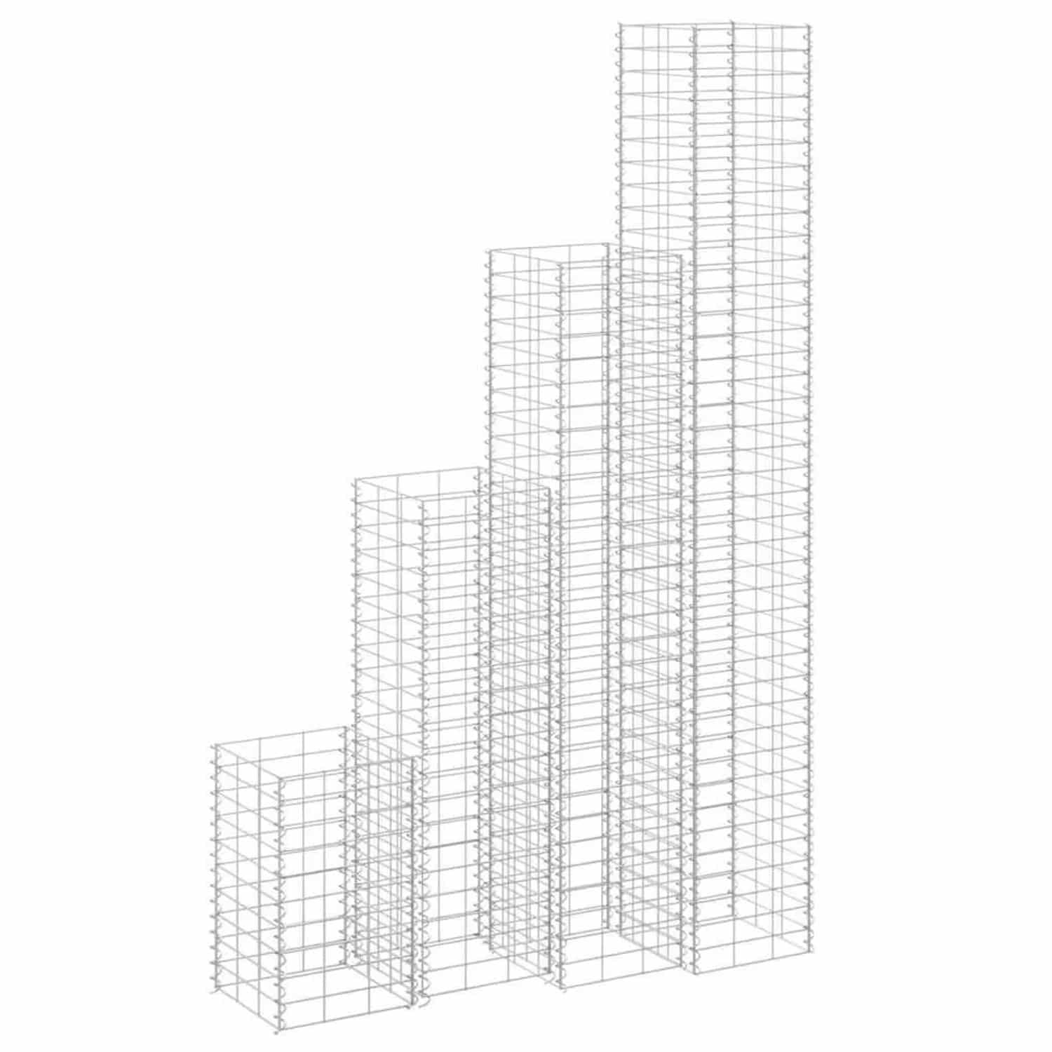 vidaXL Gabionen-Hochbeete 4 Stk 30x30x50/100/150/200 cm Eisen 151252