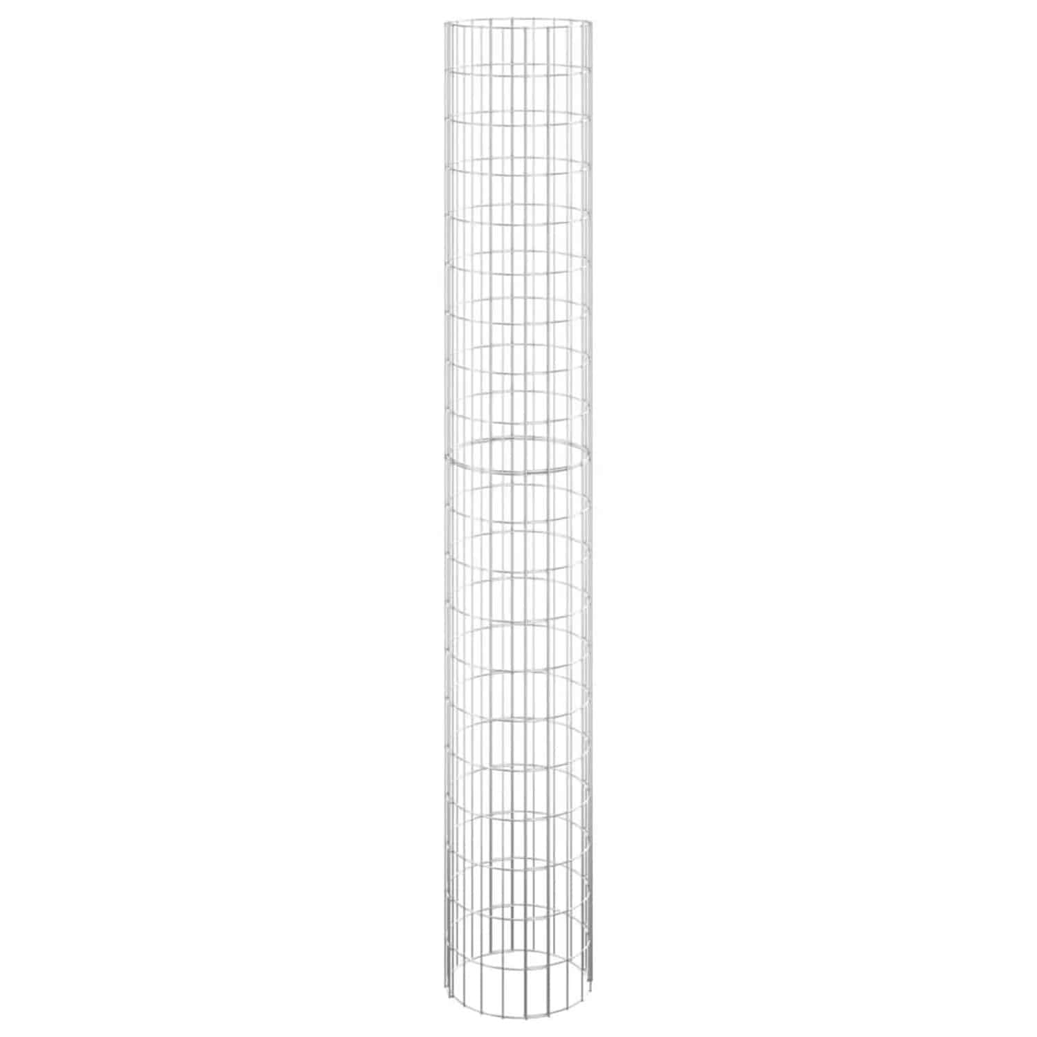 vidaXL Gabionen-Säule Rund Verzinkter Stahl Ø30x200 cm 152014