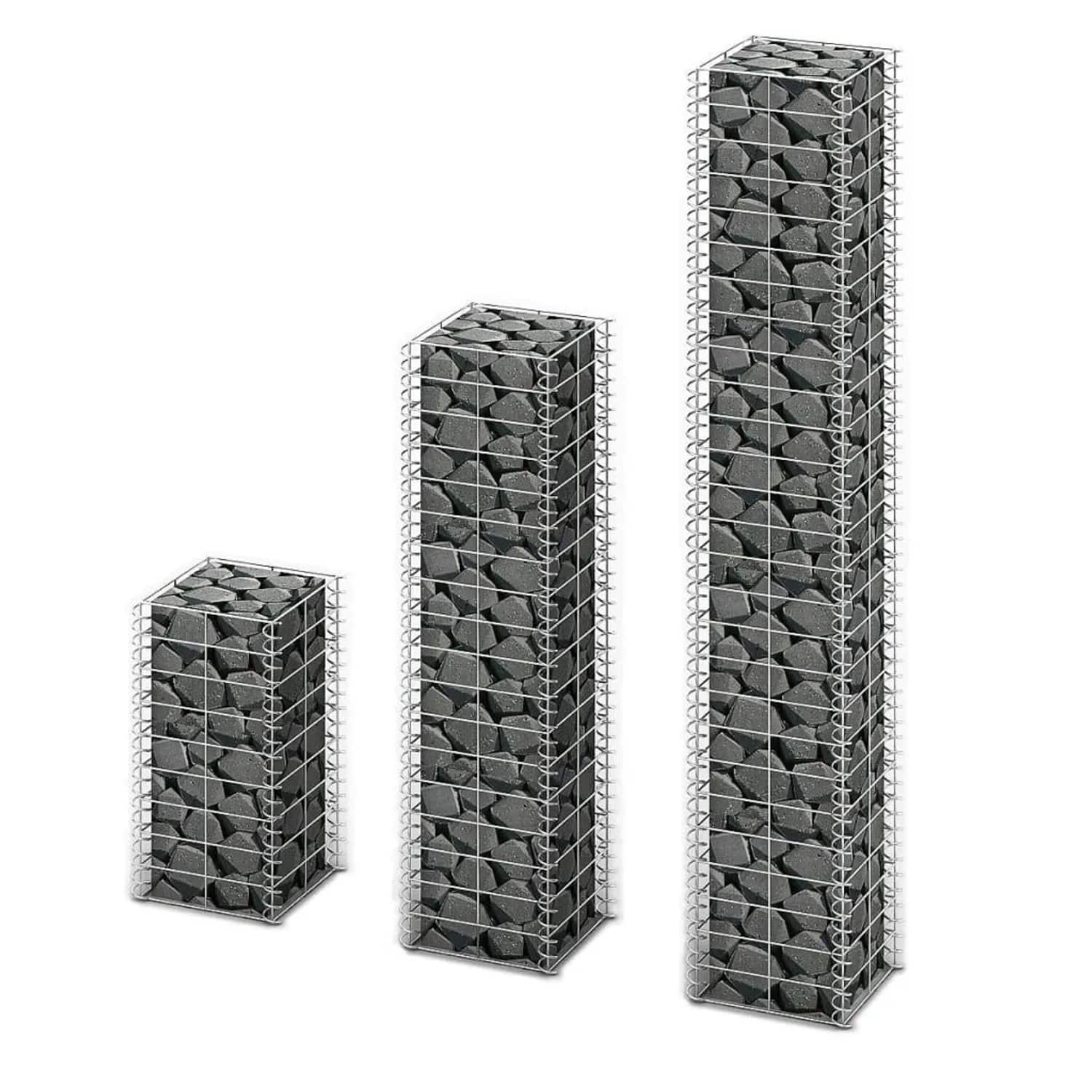 vidaXL Gabionen-Set 3 Tlg Verzinkter Draht 141048