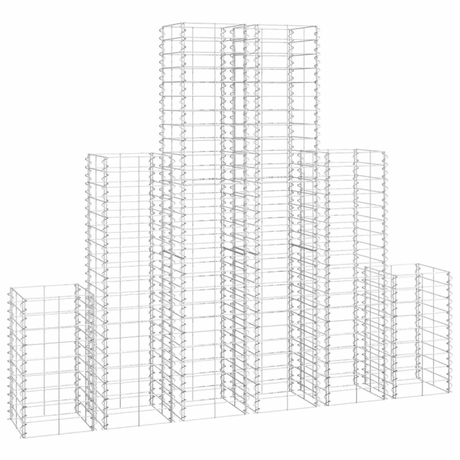 vidaXL Gabionen-Set 6 Tlg Verzinkter Draht 141049