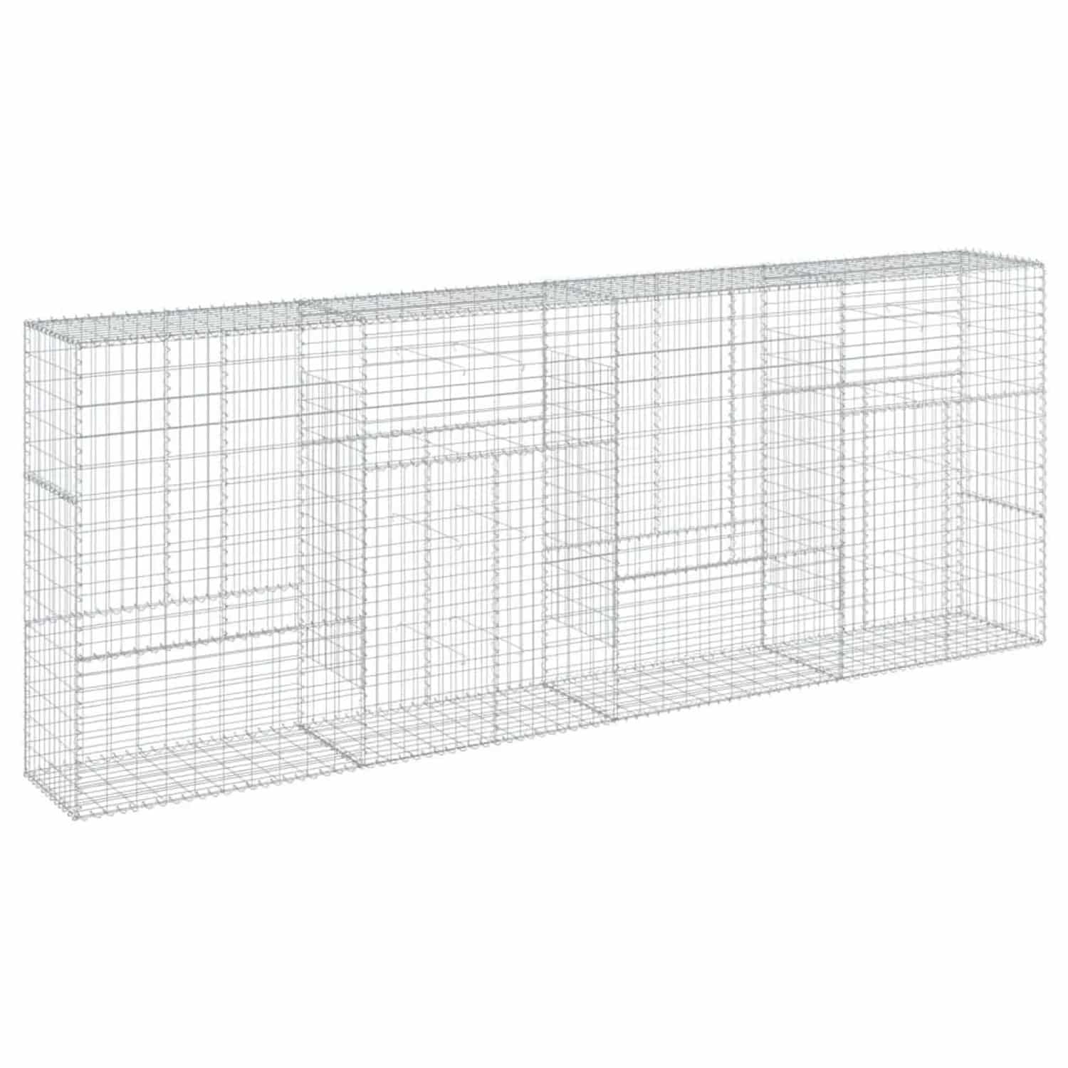 vidaXL Gabionen mit Deckel 400x50x150 cm Verzinktes Eisen 3295157