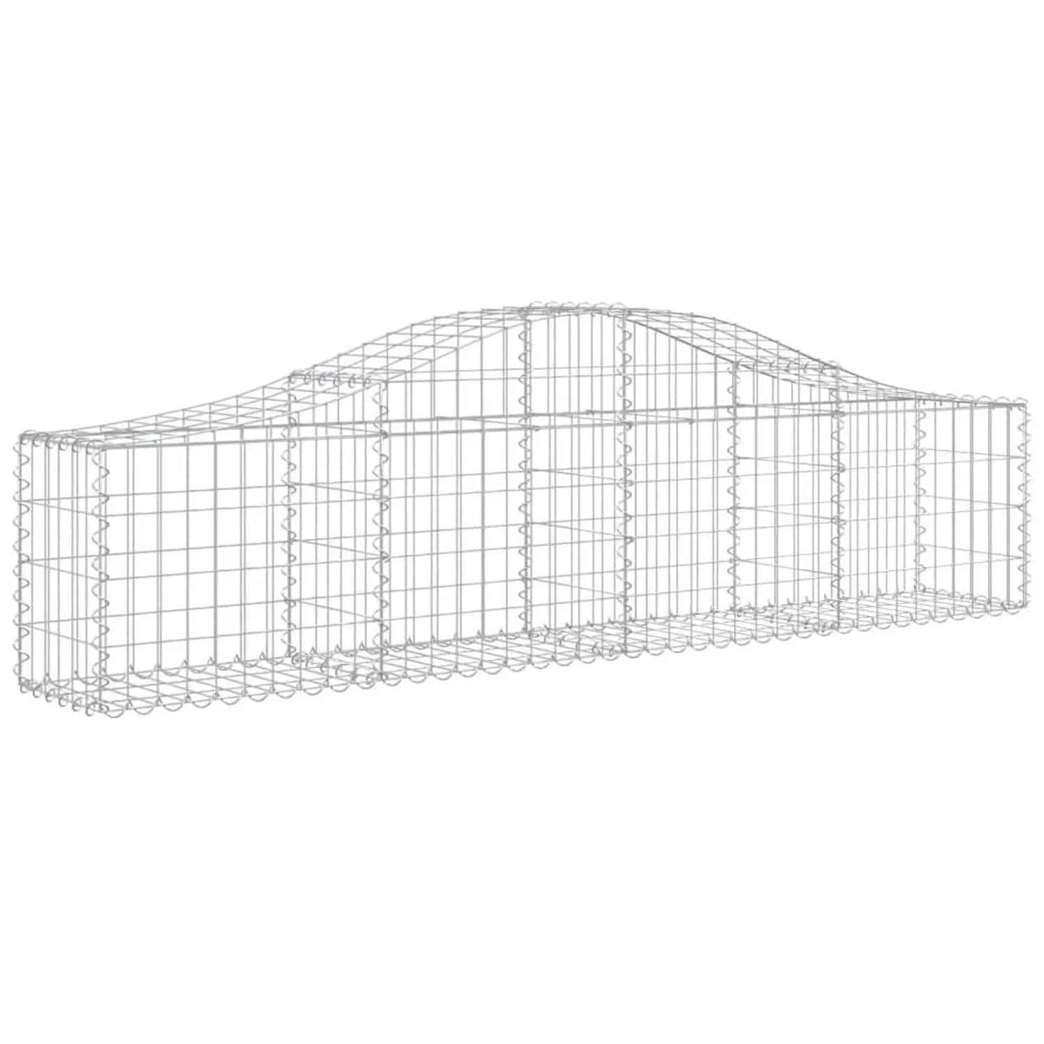 vidaXL Gabionen mit Hochbogen 10 Stk 200x30x40/60 cm Verzinktes Eisen 3145375