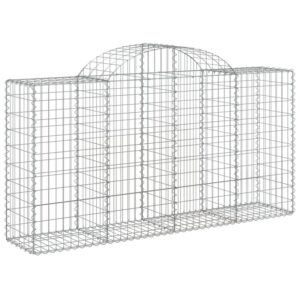 vidaXL Gabionen mit Hochbogen 10 Stk 200x50x100/120cm Verzinktes Eisen 3146328
