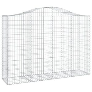 vidaXL Gabionen mit Hochbogen 10 Stk 200x50x140/160cm Verzinktes Eisen 3145690