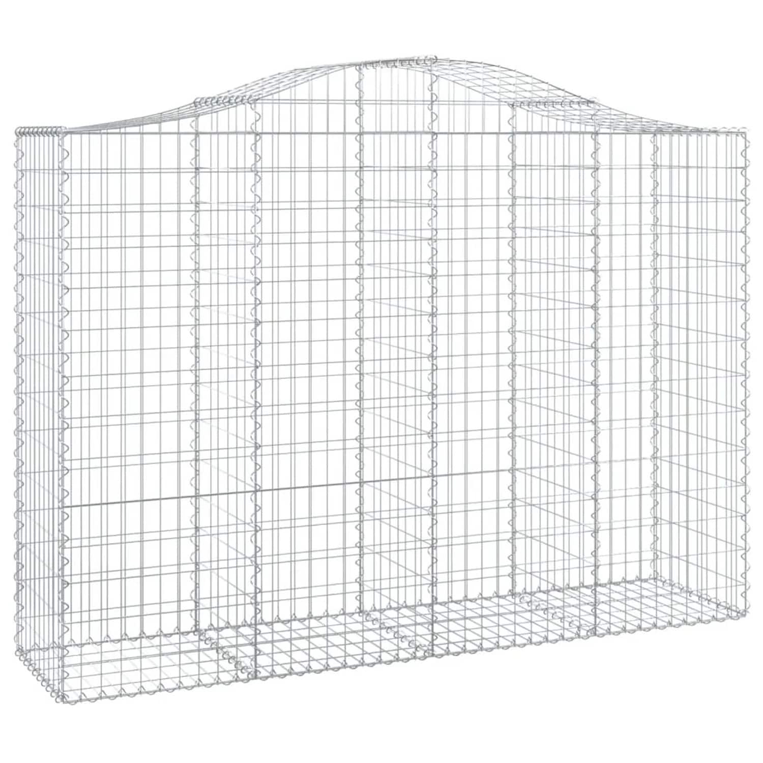 vidaXL Gabionen mit Hochbogen 10 Stk 200x50x140/160cm Verzinktes Eisen 3145690