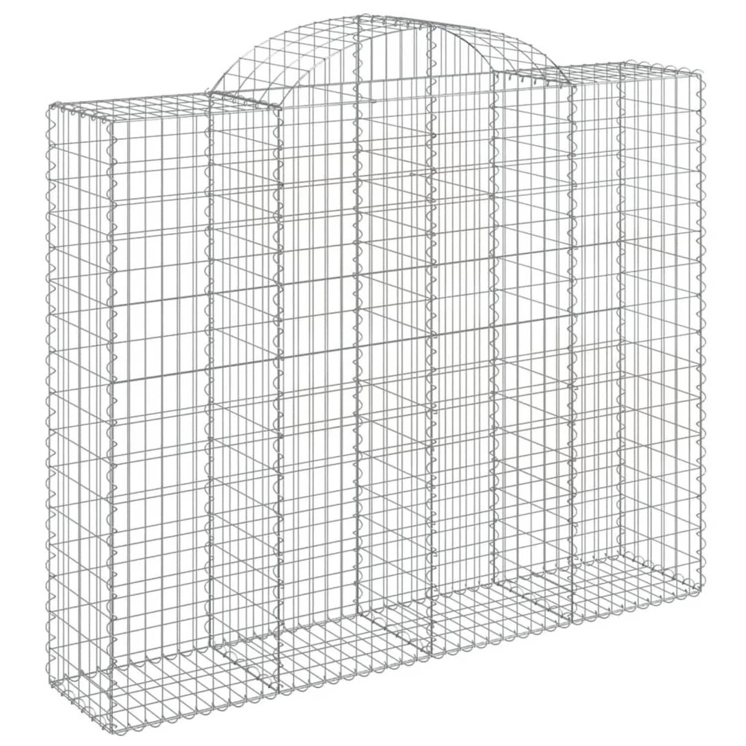 vidaXL Gabionen mit Hochbogen 10 Stk 200x50x160/180cm Verzinktes Eisen 3146391
