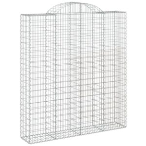 vidaXL Gabionen mit Hochbogen 10 Stk 200x50x220/240cm Verzinktes Eisen 3146454