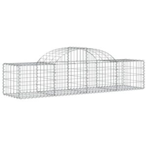 vidaXL Gabionen mit Hochbogen 10 Stk 200x50x40/60 cm Verzinktes Eisen 3146265