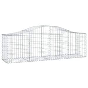 vidaXL Gabionen mit Hochbogen 10 Stk 200x50x60/80 cm Verzinktes Eisen 3145606