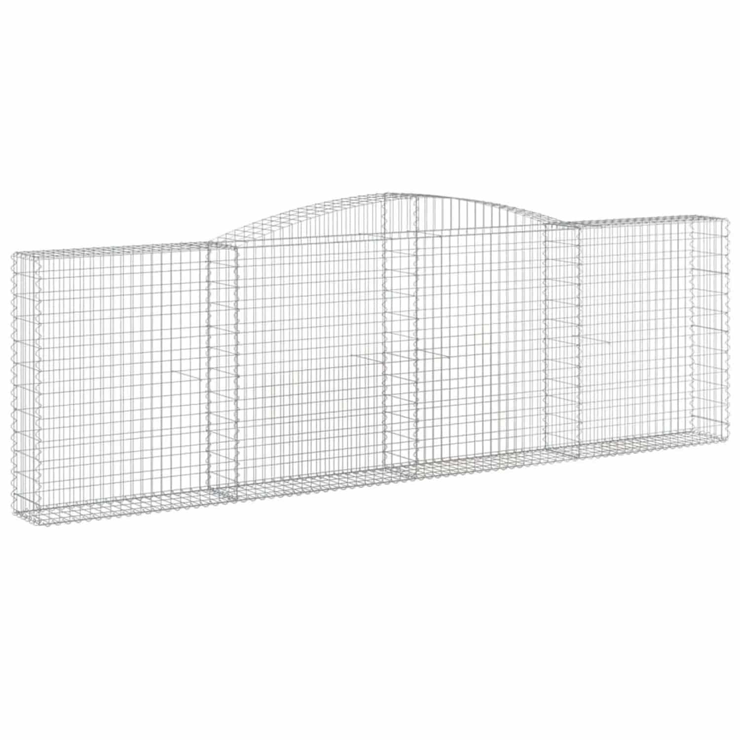 vidaXL Gabionen mit Hochbogen 10 Stk 400x30x120/140cm Verzinktes Eisen 3146887