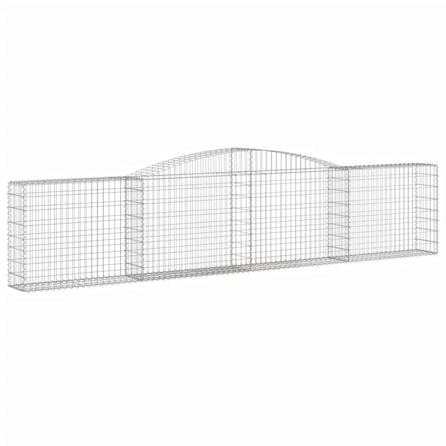 vidaXL Gabionen mit Hochbogen 10 Stk 400x30x80/100cm Eisen 1635395