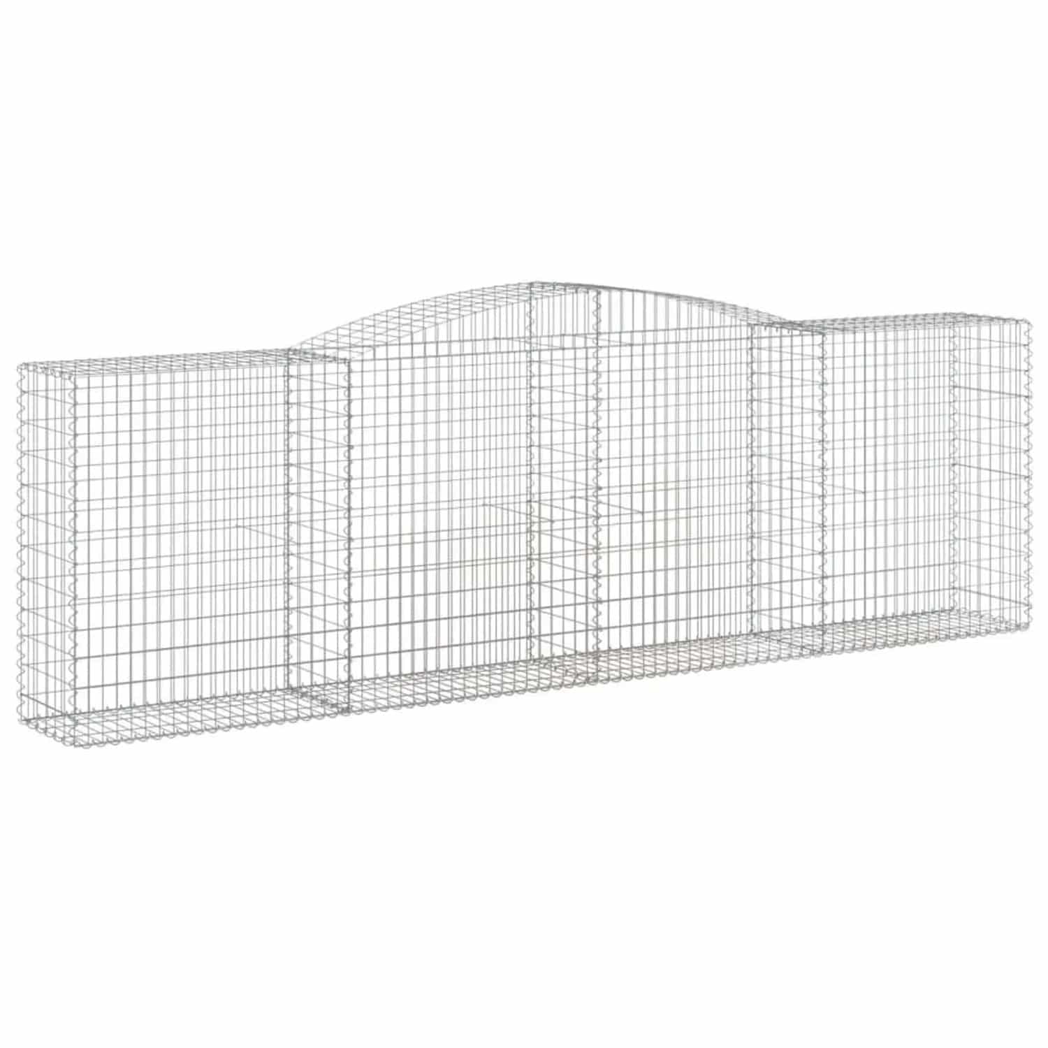 vidaXL Gabionen mit Hochbogen 10 Stk 400x50x120/140cm Verzinktes Eisen 3147017